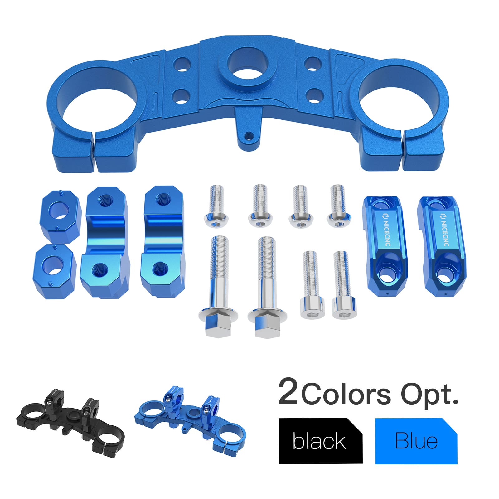 Upper Triple Tree & Handle Bar Riser Clamps for YZ80 YZ85