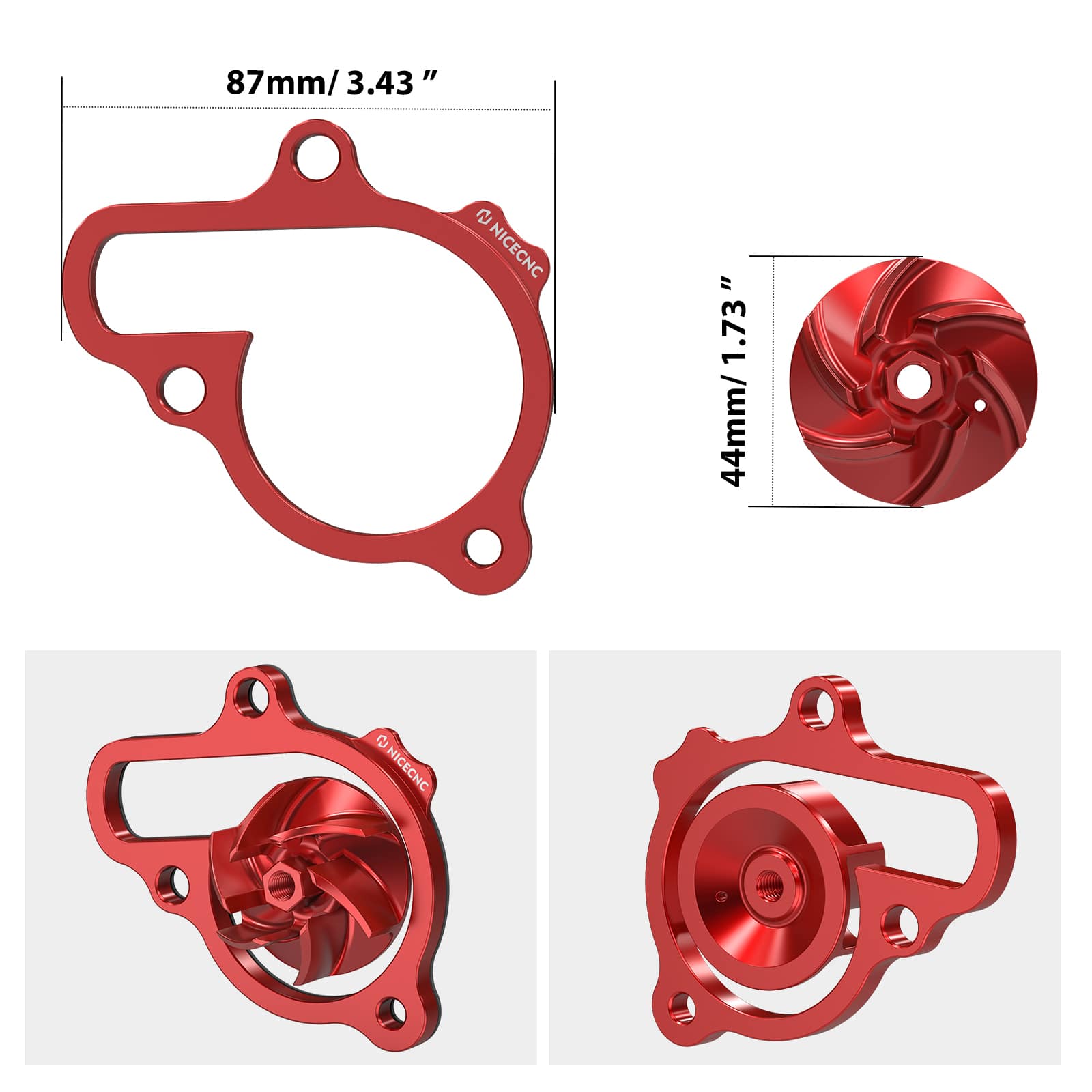 Oversized Water Pump Impeller Cooler Spacer Kit For Honda CRF 450R 2021-2025