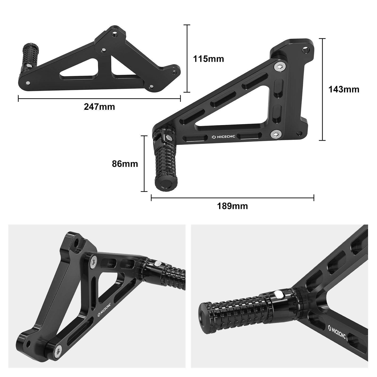 Passenger Foot Pegs Footrest Kit For KTM 125-450 XCF SXF 150-500 EXC XCW XCF-W