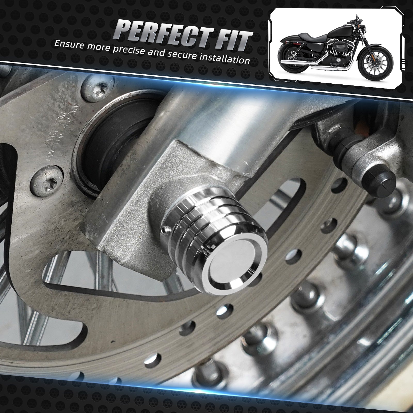 Front Axle Nut Covers Caps For Harley Davidson Sportster 1200 Iron 883 Forty Eight