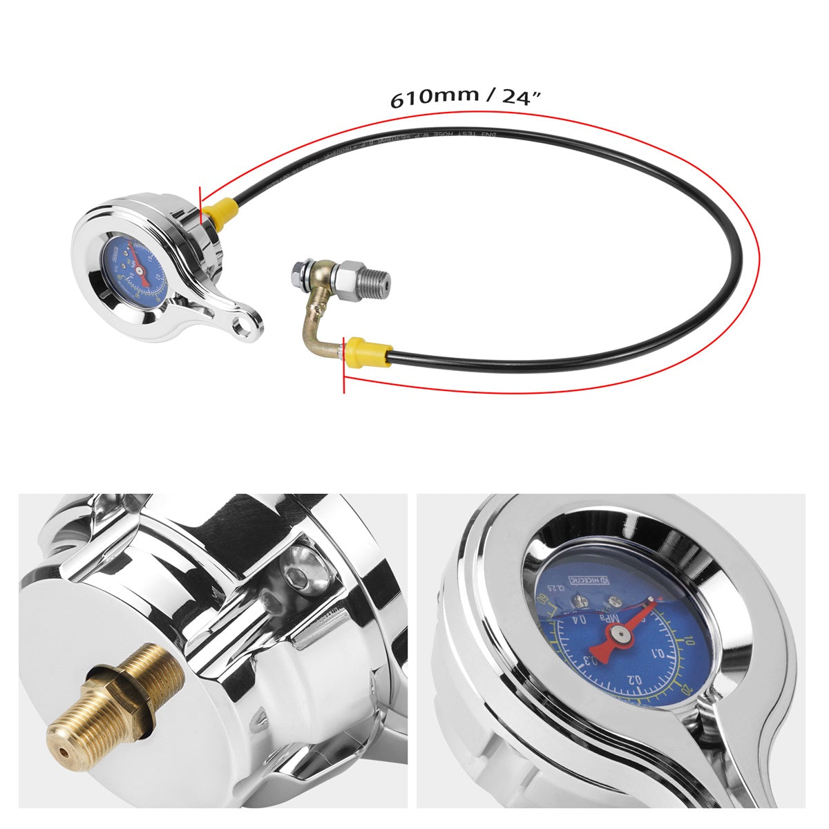 Engine Oil Pressure Gauge Kit For Harley Road King Street Glide Ultra Limited