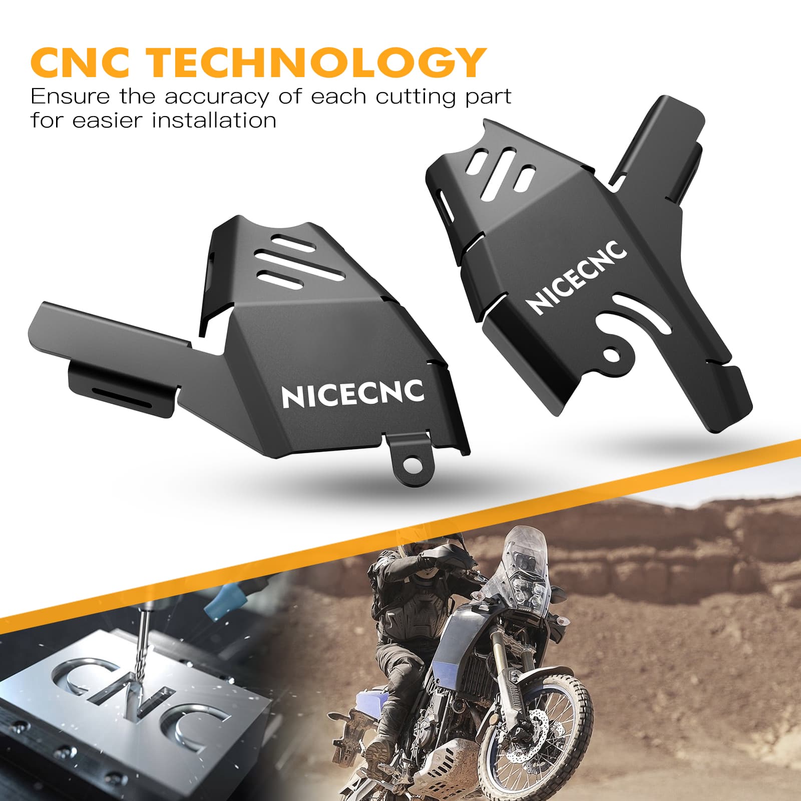 NICECNC Motorcycle Frame Guard Cover For Yamaha Tenere 700 /XTZ 700 2019-2024