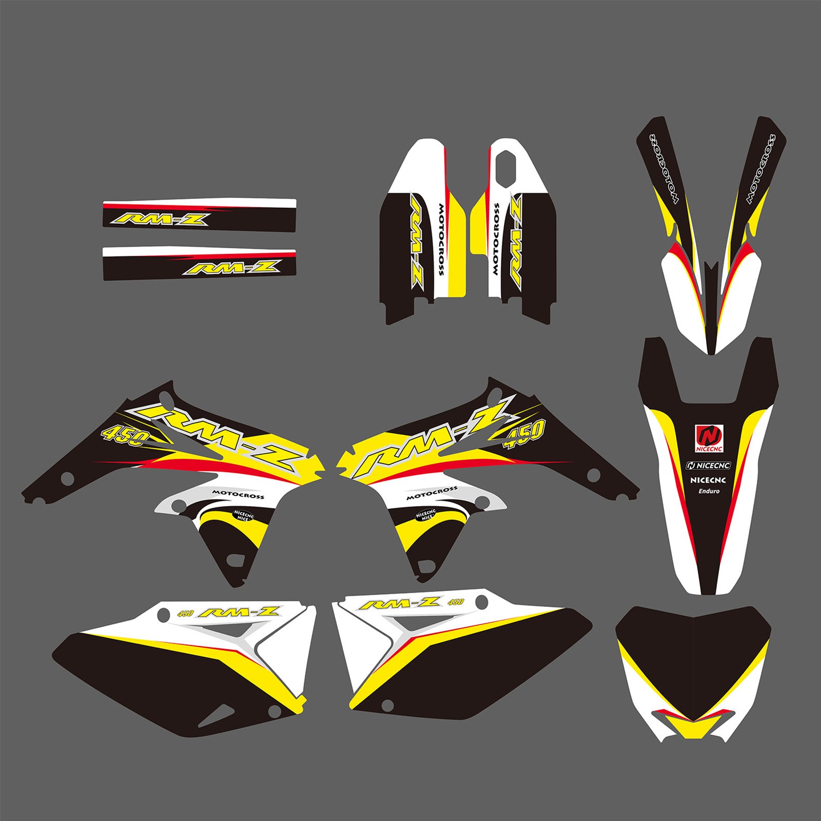 Motorcycle Full Graphics Decals Stickers Set For SUZUKI RMZ450 2008-2017