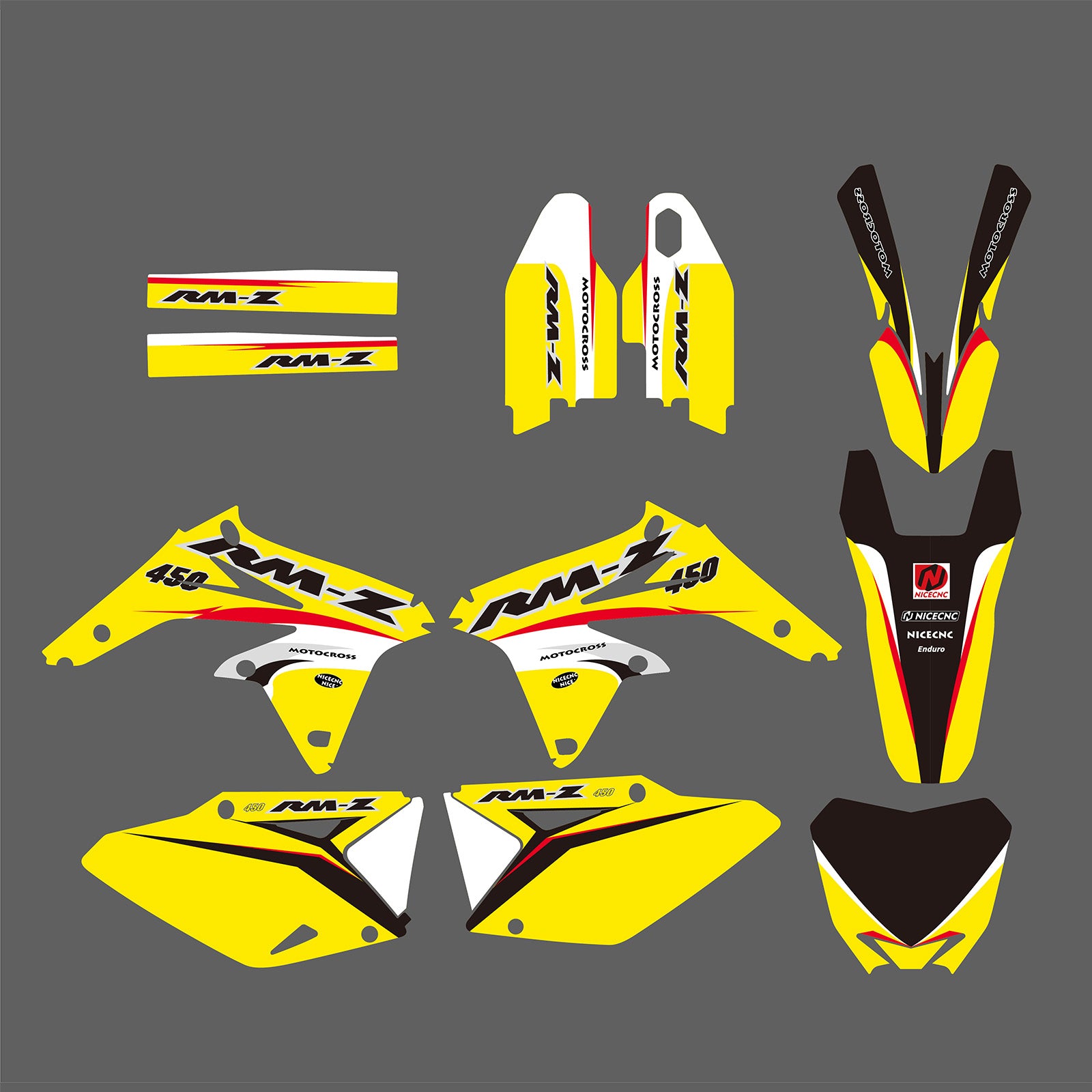 Motorcycle Full Graphics Decals Stickers Set For SUZUKI RMZ450 2008-2017