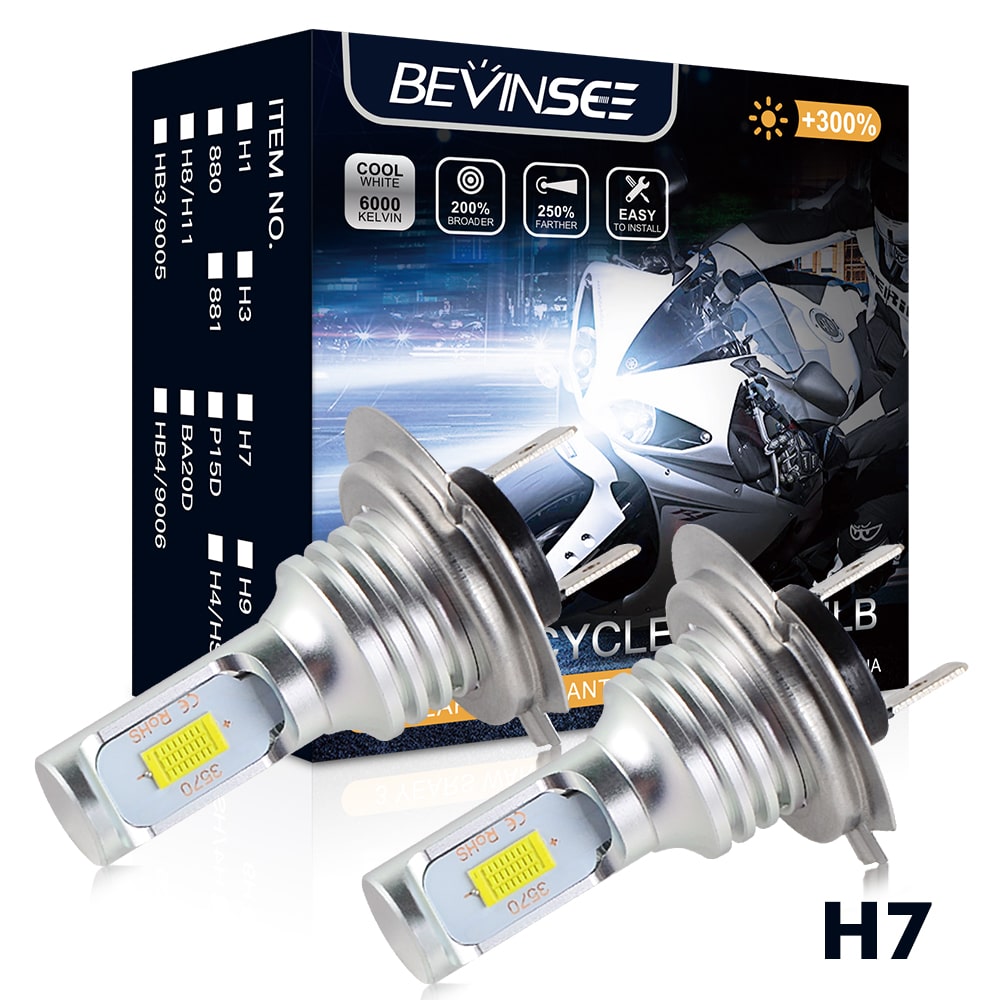 H7 LED Headlight Bulbs 3000LM For Suzuki GSXR1000 600 750