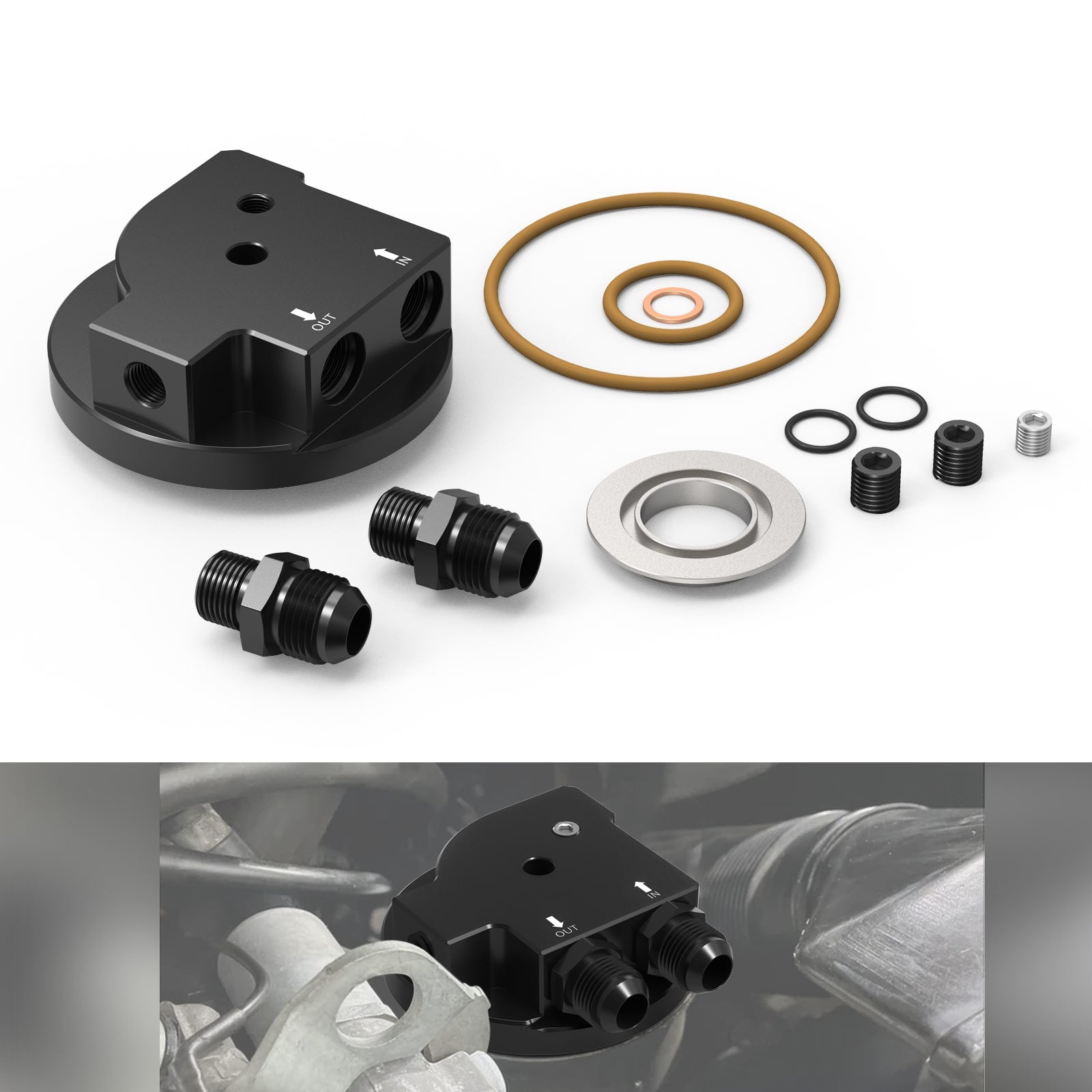 Oil Filter Lid Cap with Oil Cooler Fittings For BMW E36 E46 M3 E34 M50 S50 S52 S54 Engine