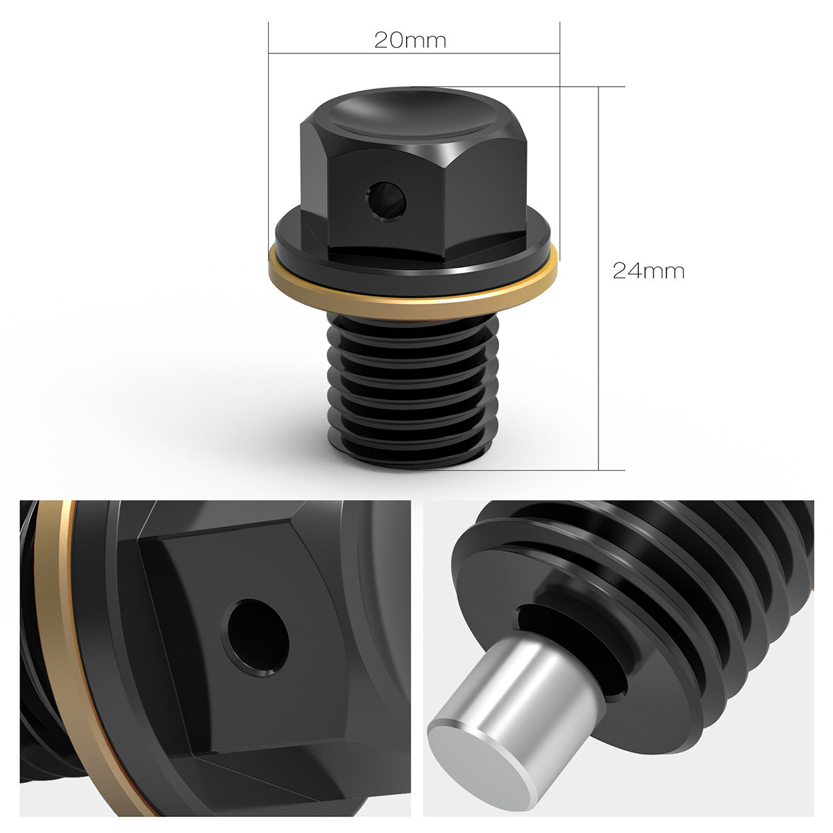 12mm P1.5 Magnetic Oil Drain Plug Bolt Dirt/Street Bike