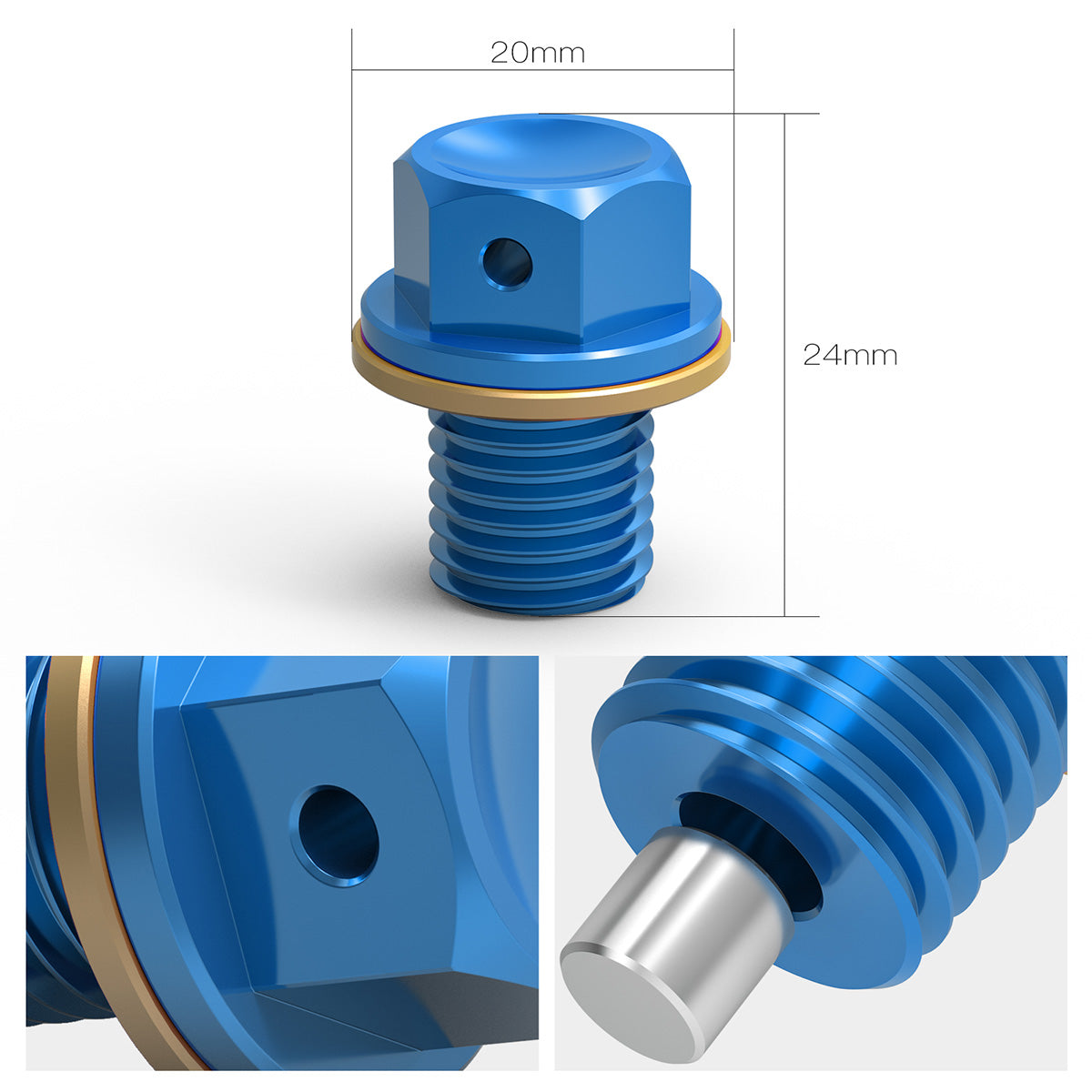 12mm P1.5 Magnetic Oil Drain Plug Bolt Dirt/Street Bike