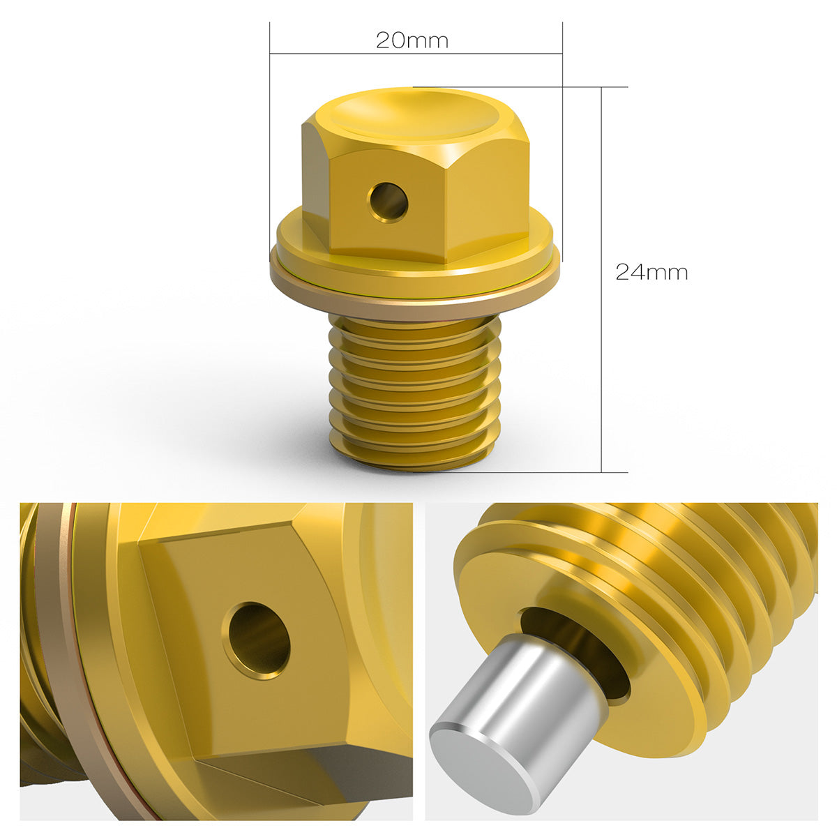 12mm P1.5 Magnetic Oil Drain Plug Bolt Dirt/Street Bike