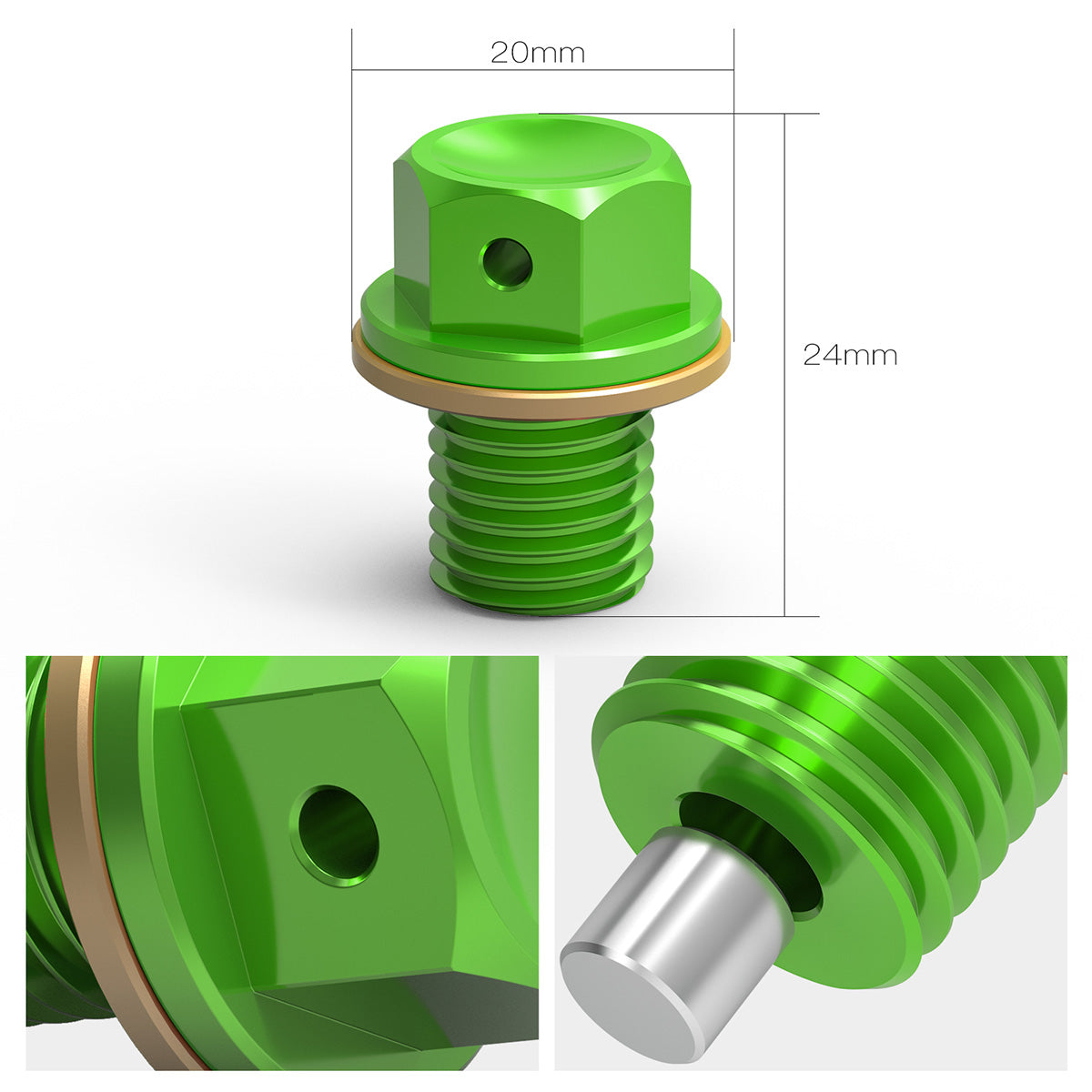 12mm P1.5 Magnetic Oil Drain Plug Bolt Dirt/Street Bike