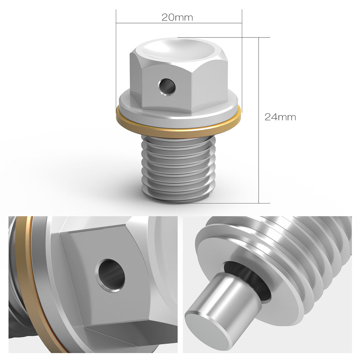 12mm P1.5 Magnetic Oil Drain Plug Bolt Dirt/Street Bike