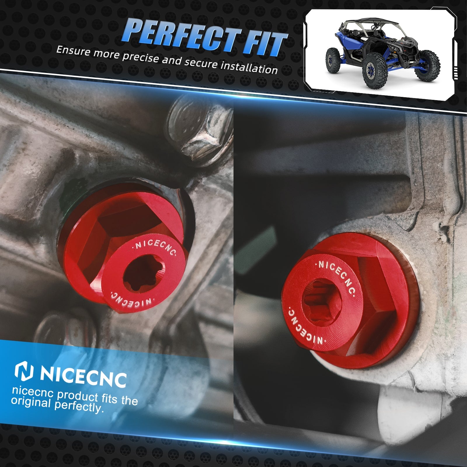 Magnetic Transmission Oil Fill & Drain Plug Kit For Polaris RZR XP 1000 General 1000