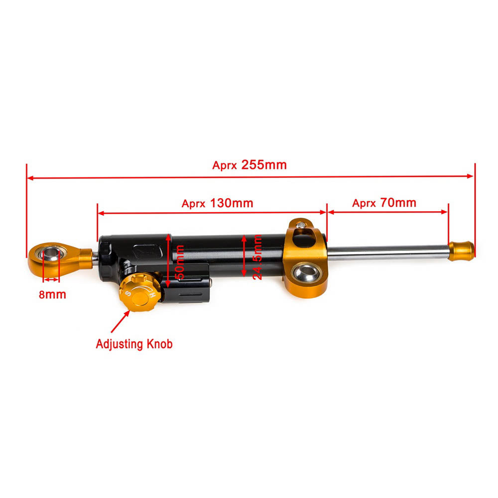 Universal 255mm Adjustable Steering Damper Stabilizer For Street & Sport Motorcycles