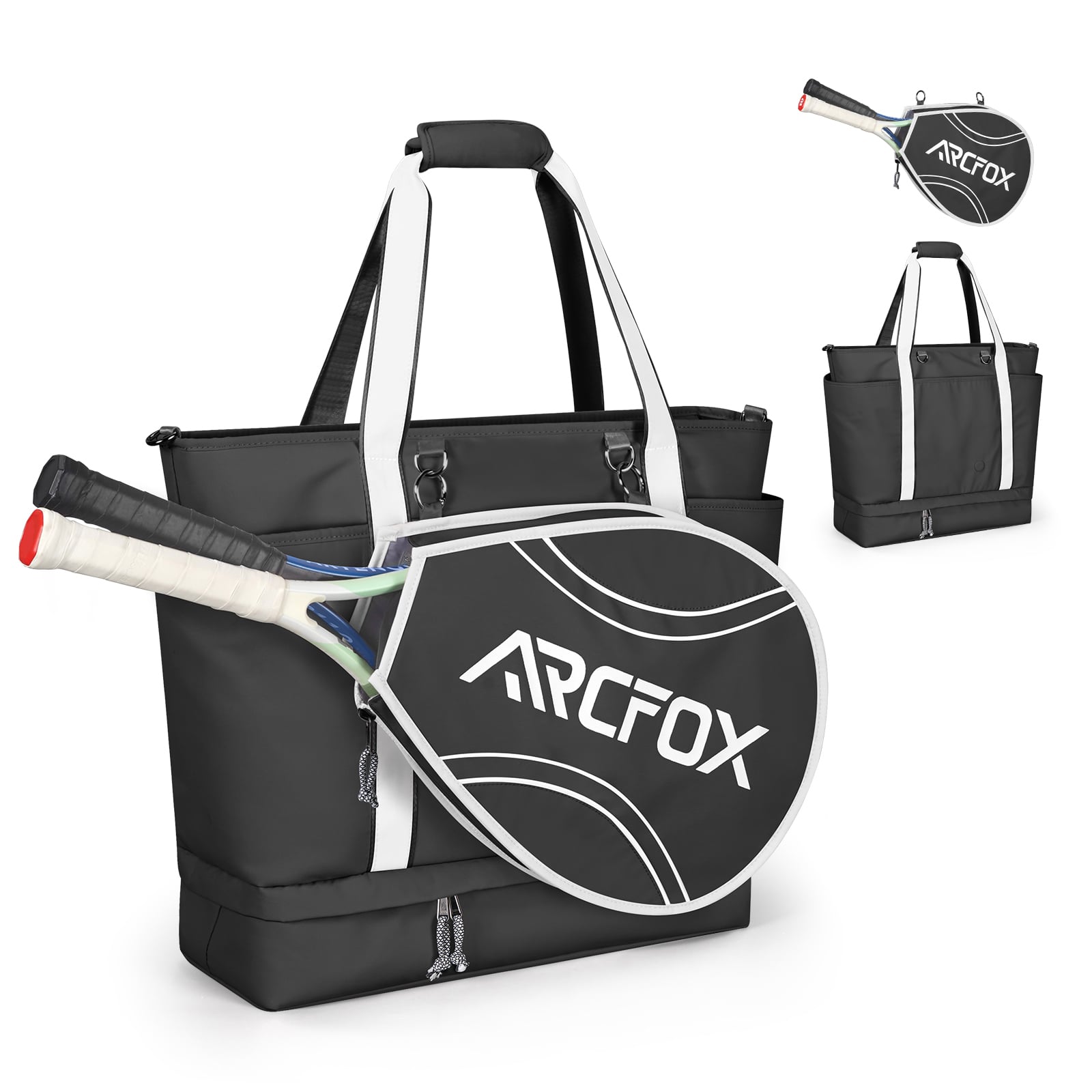 ARCFOX Tennis Tote Bag Tennis Racket Shoulder Bag Multifunction Large Capacity