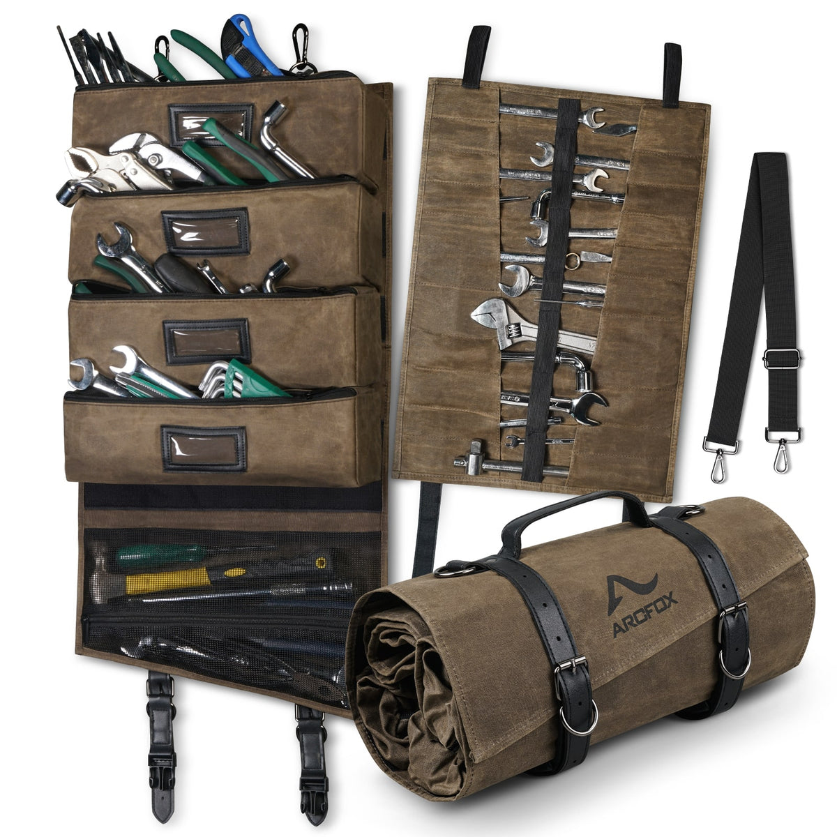 BLIRITEL 22 Pockets Tool Roll Bag, Oxford Wrench Roll Up Pouch, Wrench  Organizer & Tool Pouch for 10 Sockets, Roll Up Tool Bag for Mechanic  Electrician Craftsman (Black) - Amazon.com