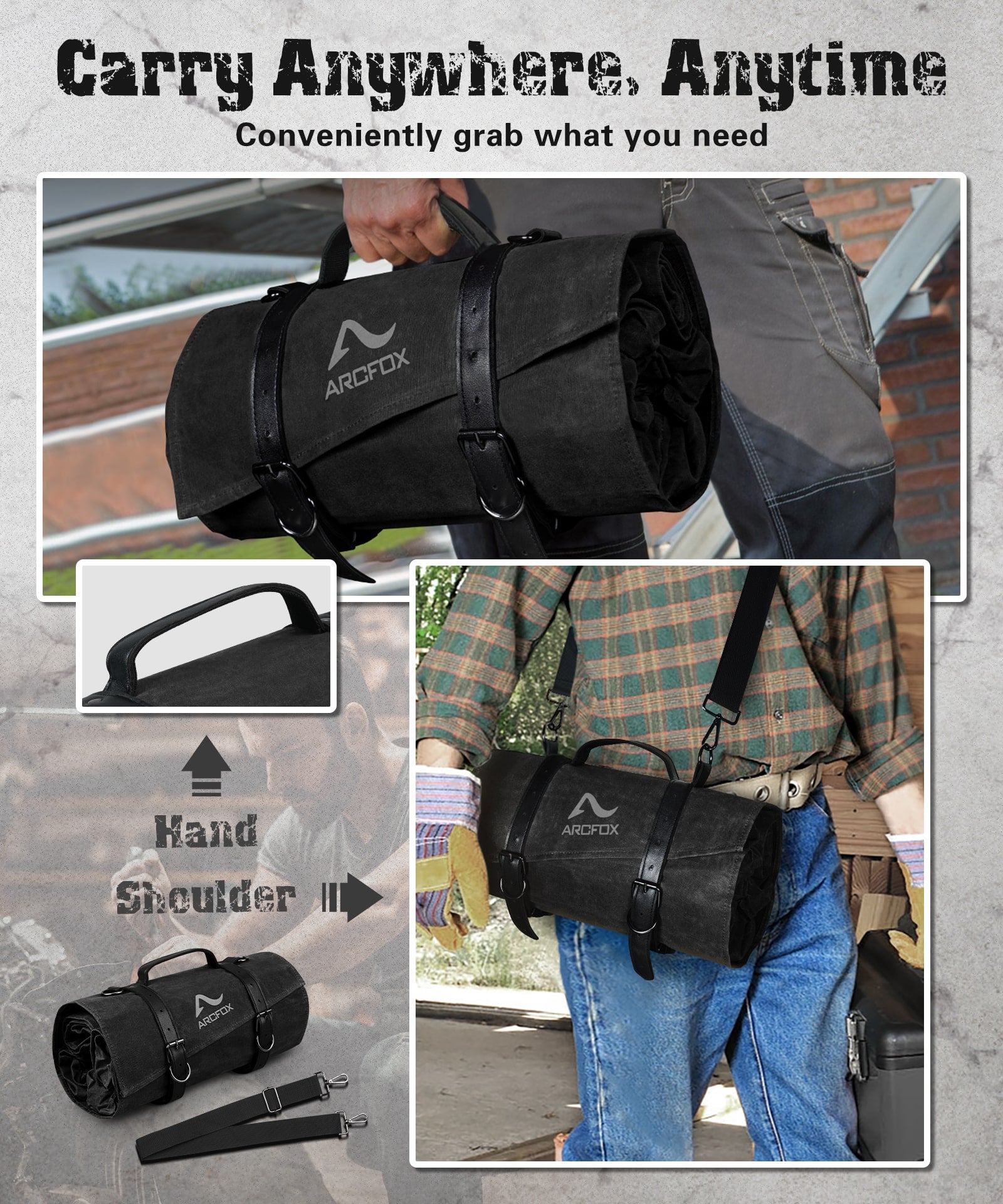 Super Roll Tool Roll,Multi-Purpose Roll Up Tool Bag, Wrench Roll,Canvas  Tool Organizer Bucket,Car First Aid Kit Wrap Roll Storage Case,Hanging Tool  Zipper Carrier Tote,Car Camping Gear - Amazon.com