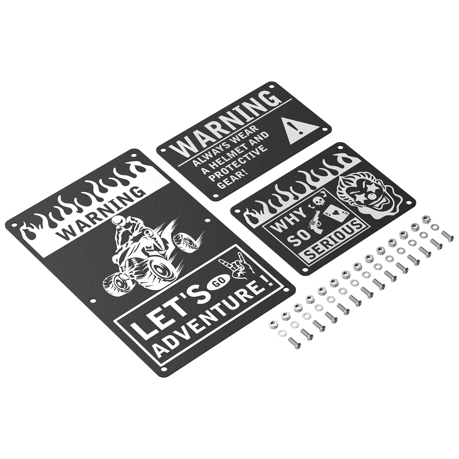 ATV Fender Warning Tags Plates Stickers Laser Carving Set For Honda TRX450R TRX450ER