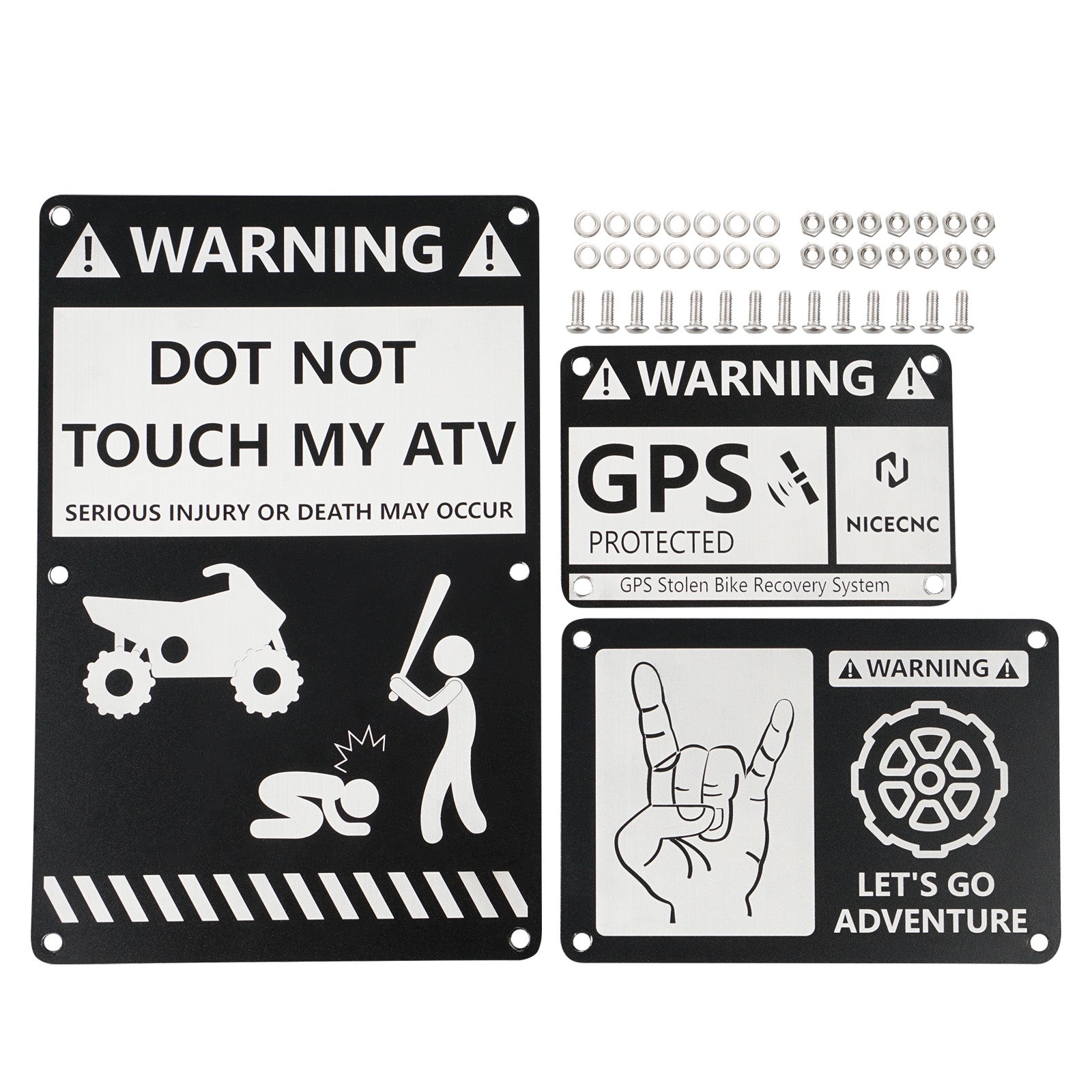 ATV Fender Warning Tags Stickers Badges Plates For Yamaha Blaster 200