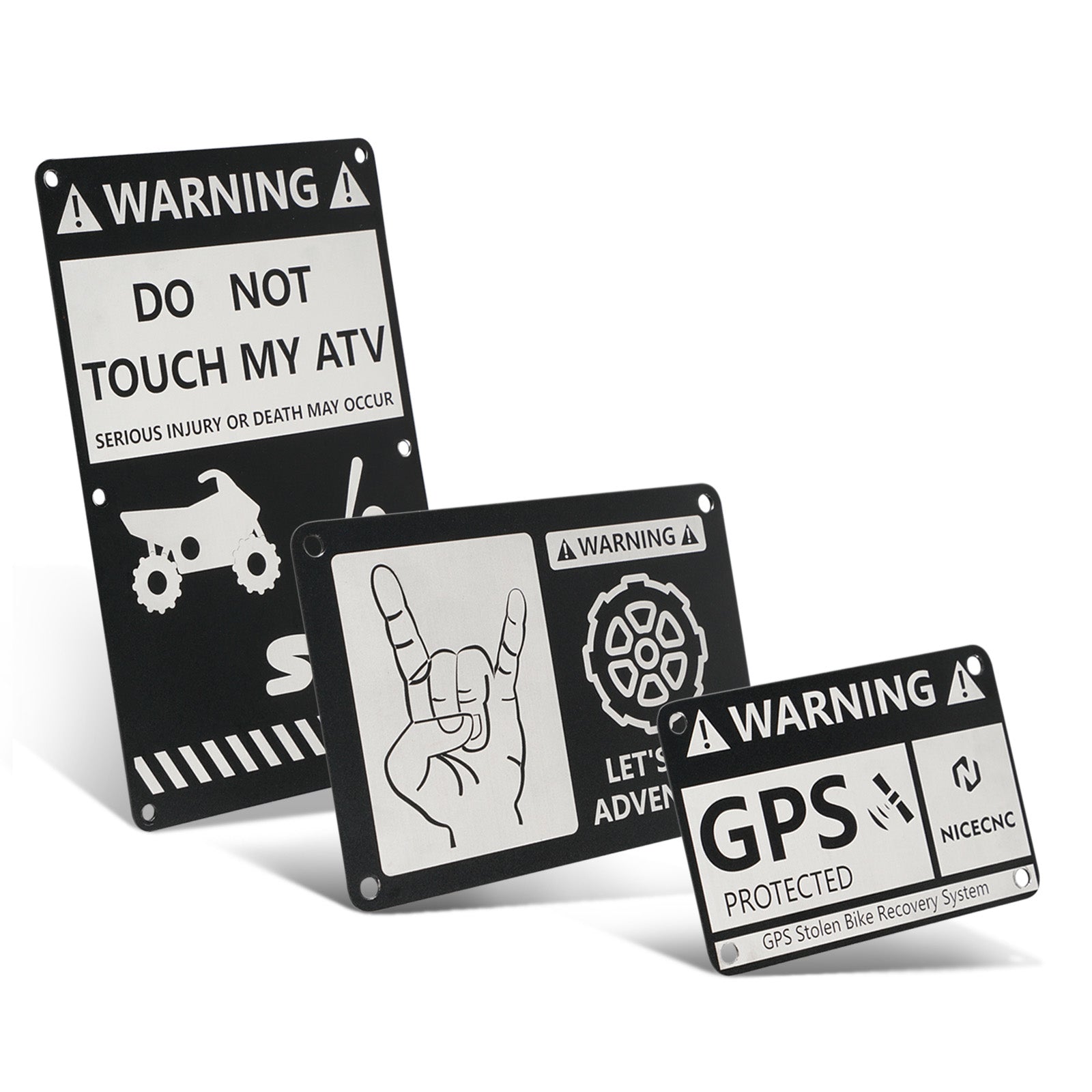 ATV Fender Warning Tags Stickers Badges Plates For Yamaha Blaster 200