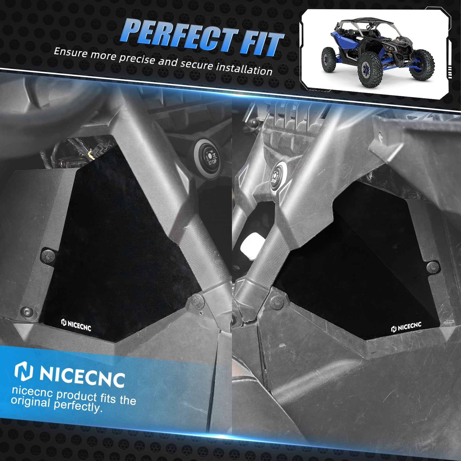 UTV Glove Box Enclosure Panels Protection Covers Kit For Can Am X3 Turbo 2017-2021