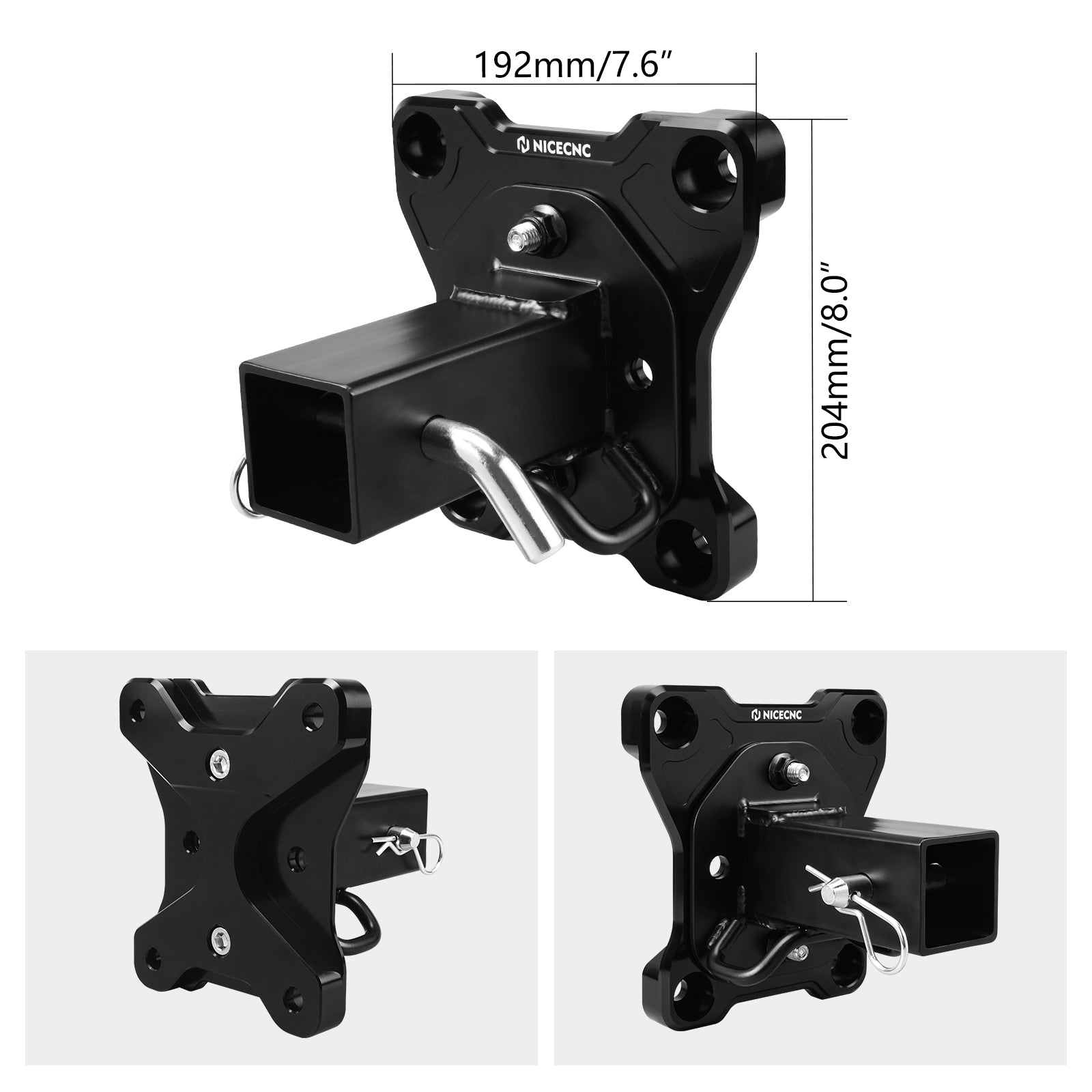 28MM UTV Rear Radius Rod Plate with 1500 Lbs Hitch Receiver Tool Kit For Can Am X3