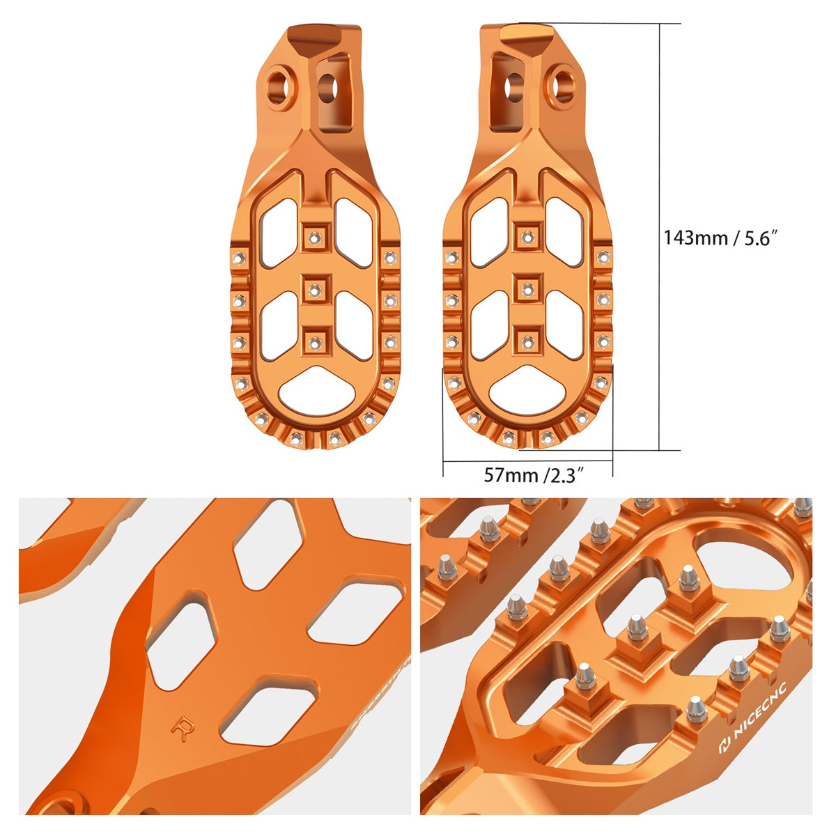 Forged Foot Pegs For KTM 2023-2024 XC/XCF/SX/SXF 125-500 Husqvarna FC/TC/FX/TX 125-501