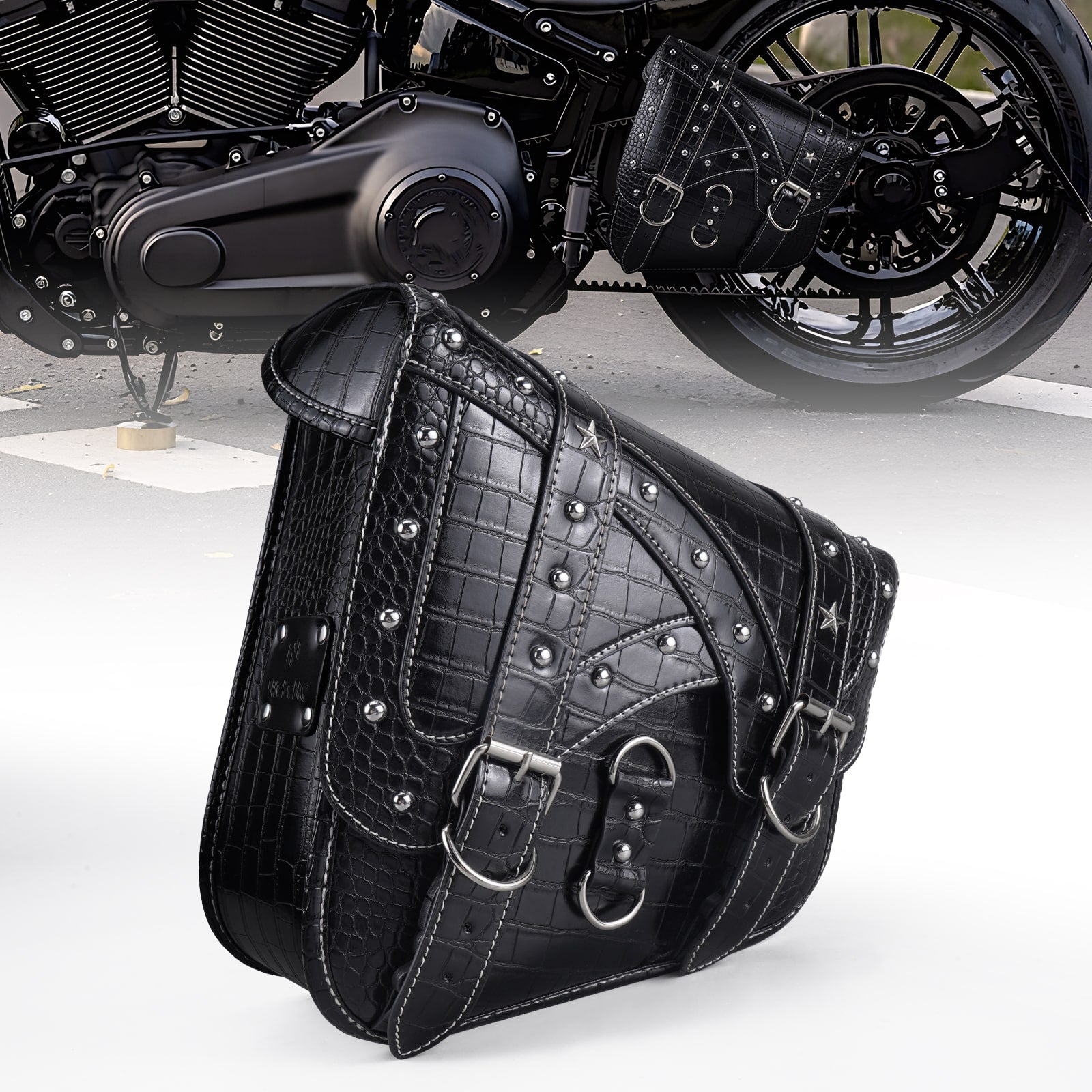 Harley Vintage Left Side Swingarm Tool Storage Bag PU Leather