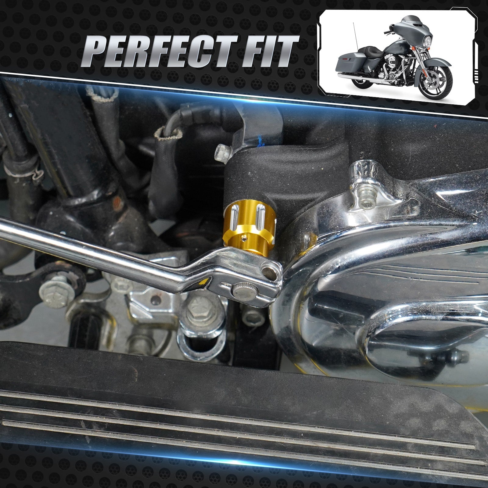 Rear Heel Shifter Lever Eliminator Replace Shaft Cap For Harley Road King Street Glide