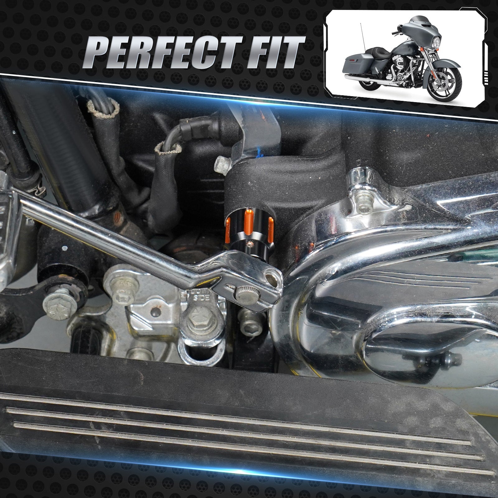 Rear Heel Shifter Lever Eliminator Replace Shaft Cap For Harley Road King Street Glide