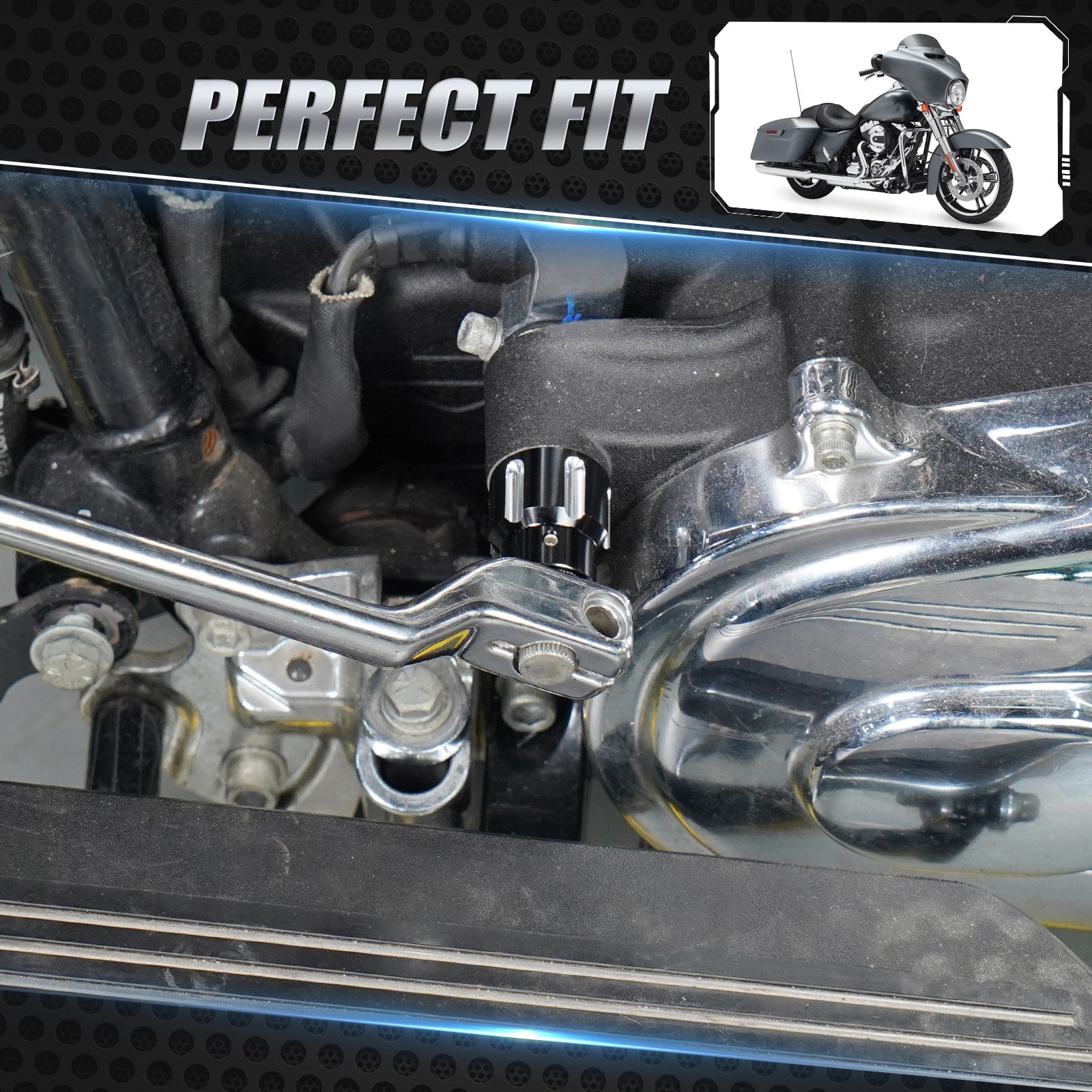 Rear Heel Shifter Lever Eliminator Replace Shaft Cap For Harley Road King Street Glide