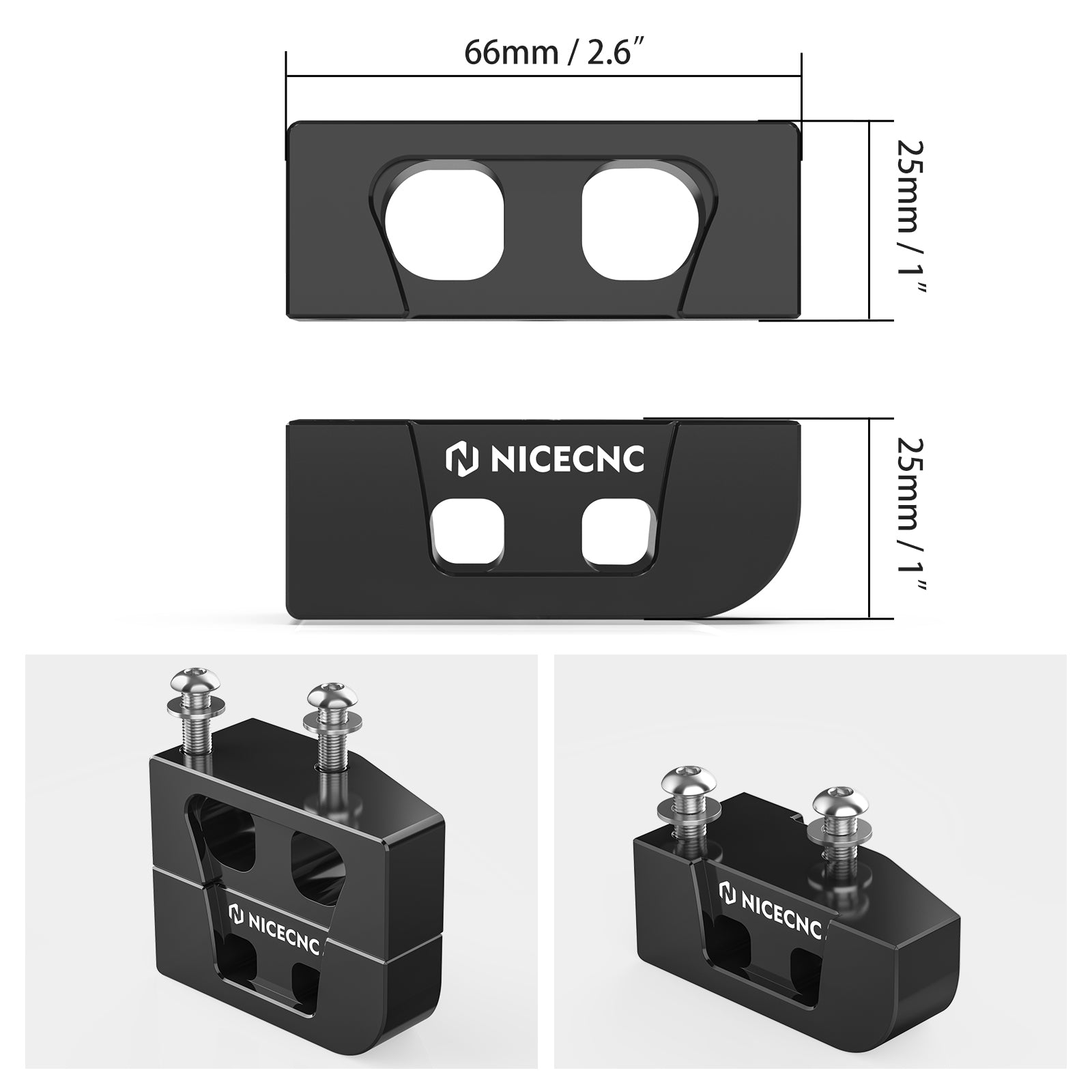 Kickstand Lift Blocks 1" / 2" Riser Extender Set For Harley Road King Electra Street Glide