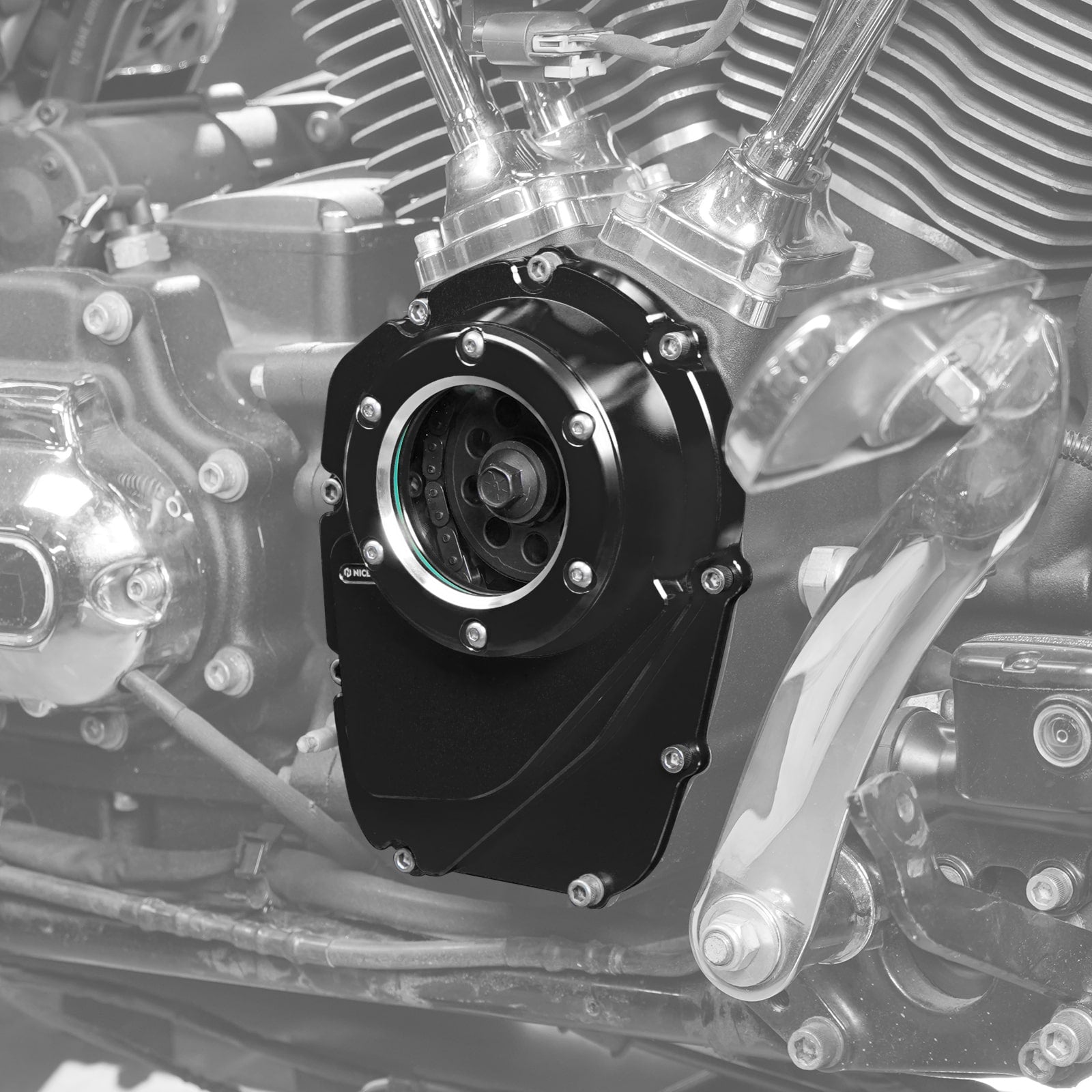 Upgraded M8 Transparent Camshaft Cam Cover For Harley Road King Street Glide