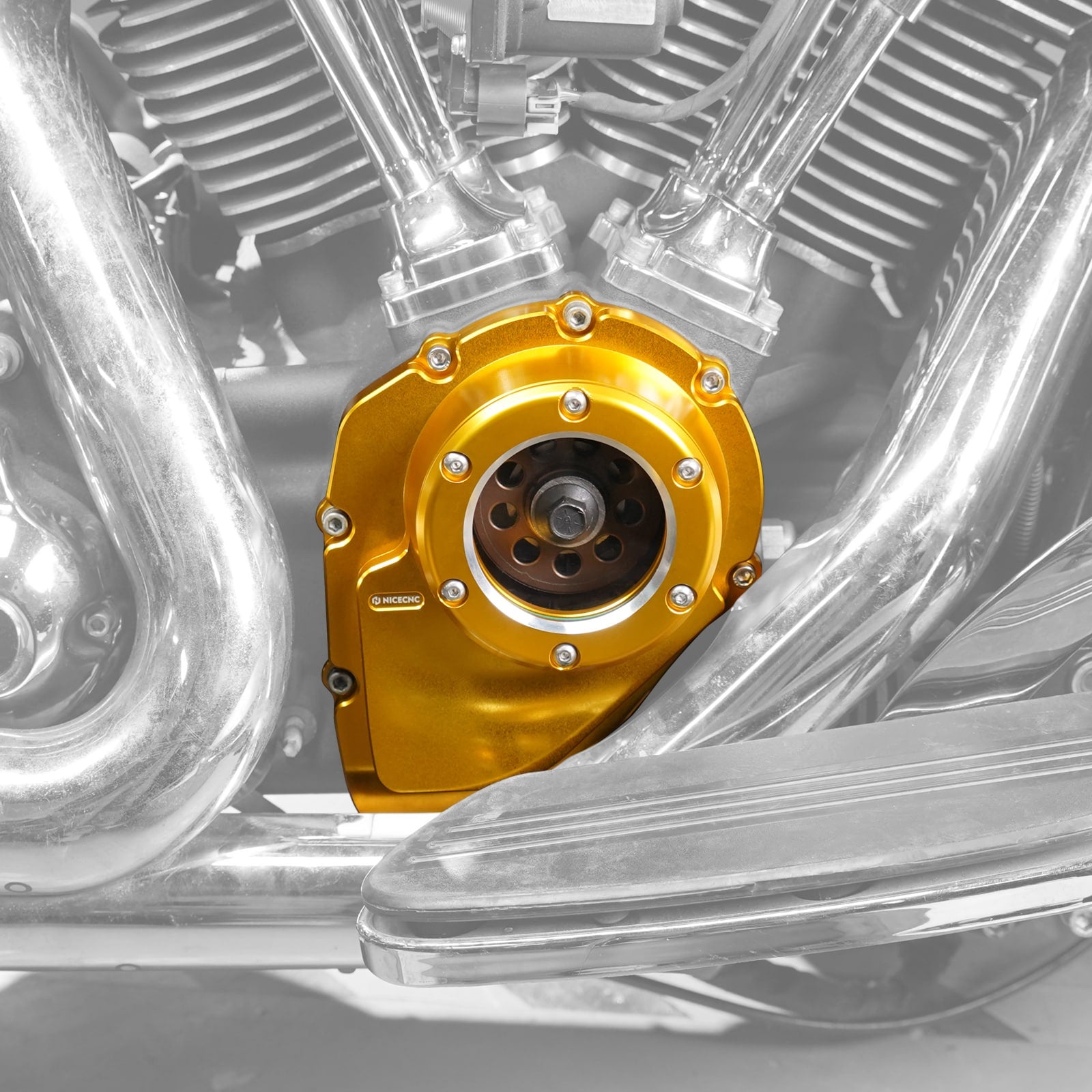 Upgraded M8 Transparent Camshaft Cam Cover For Harley Road King Street Glide