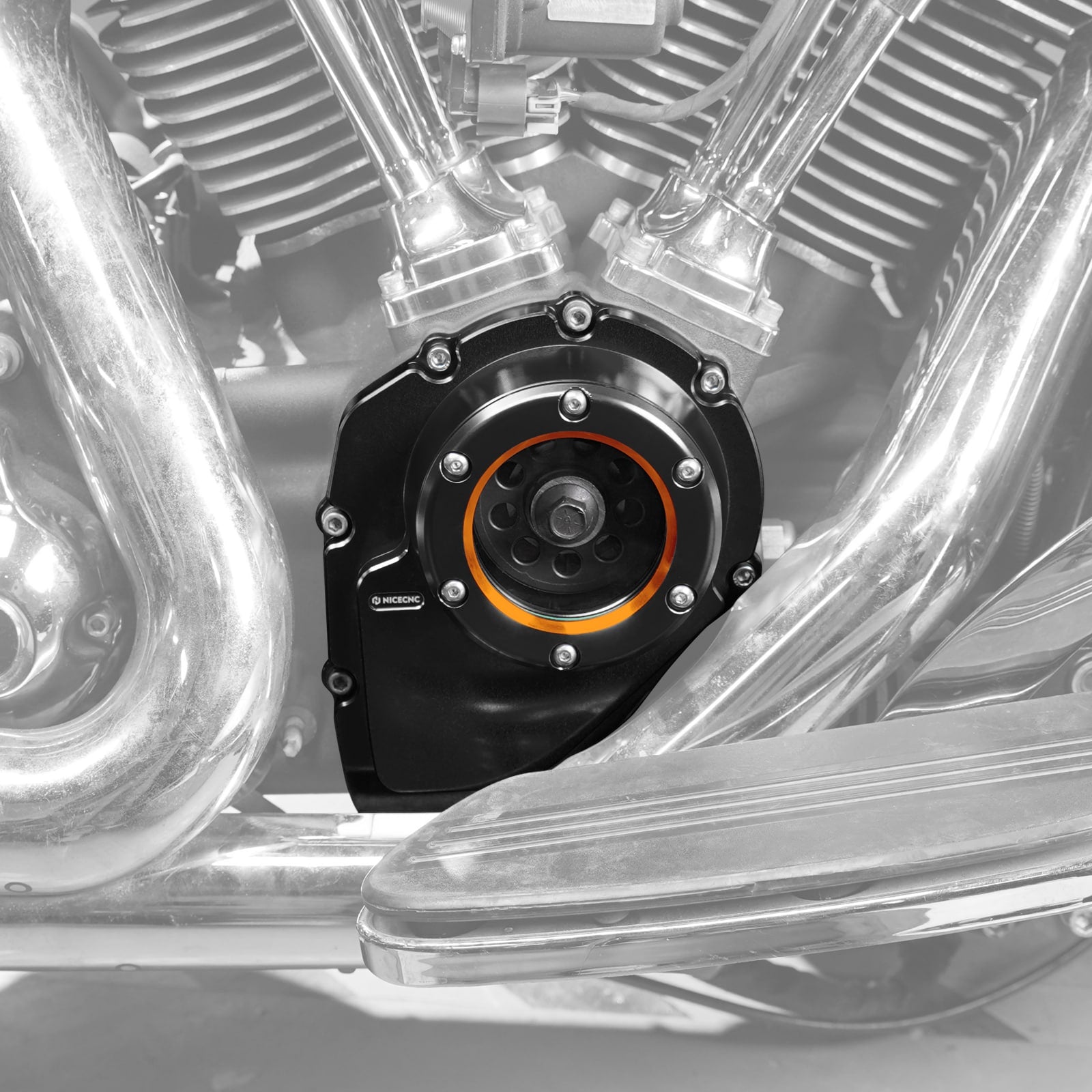 Upgraded M8 Transparent Camshaft Cam Cover For Harley Road King Street Glide