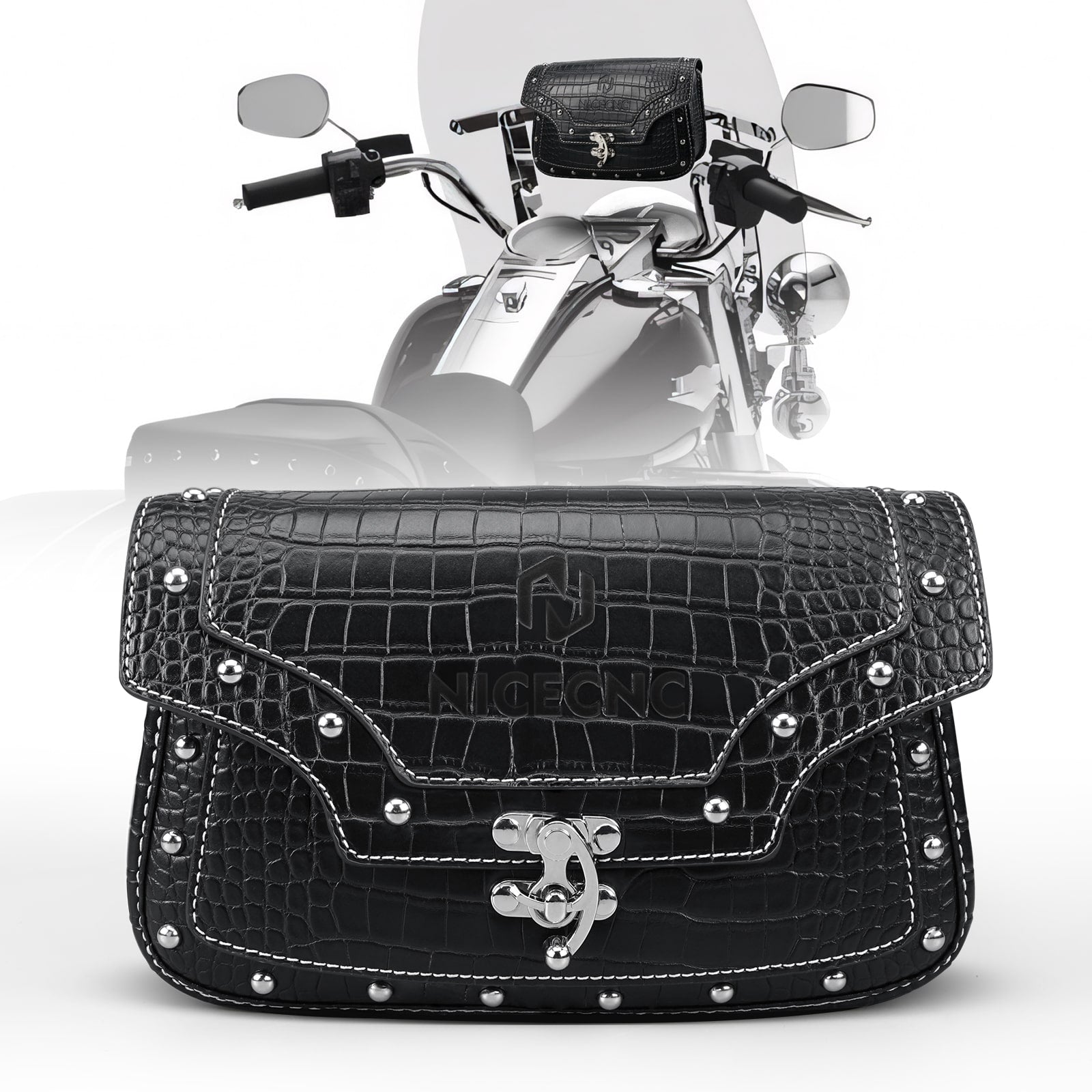 Leather motorcycle windshield bag online