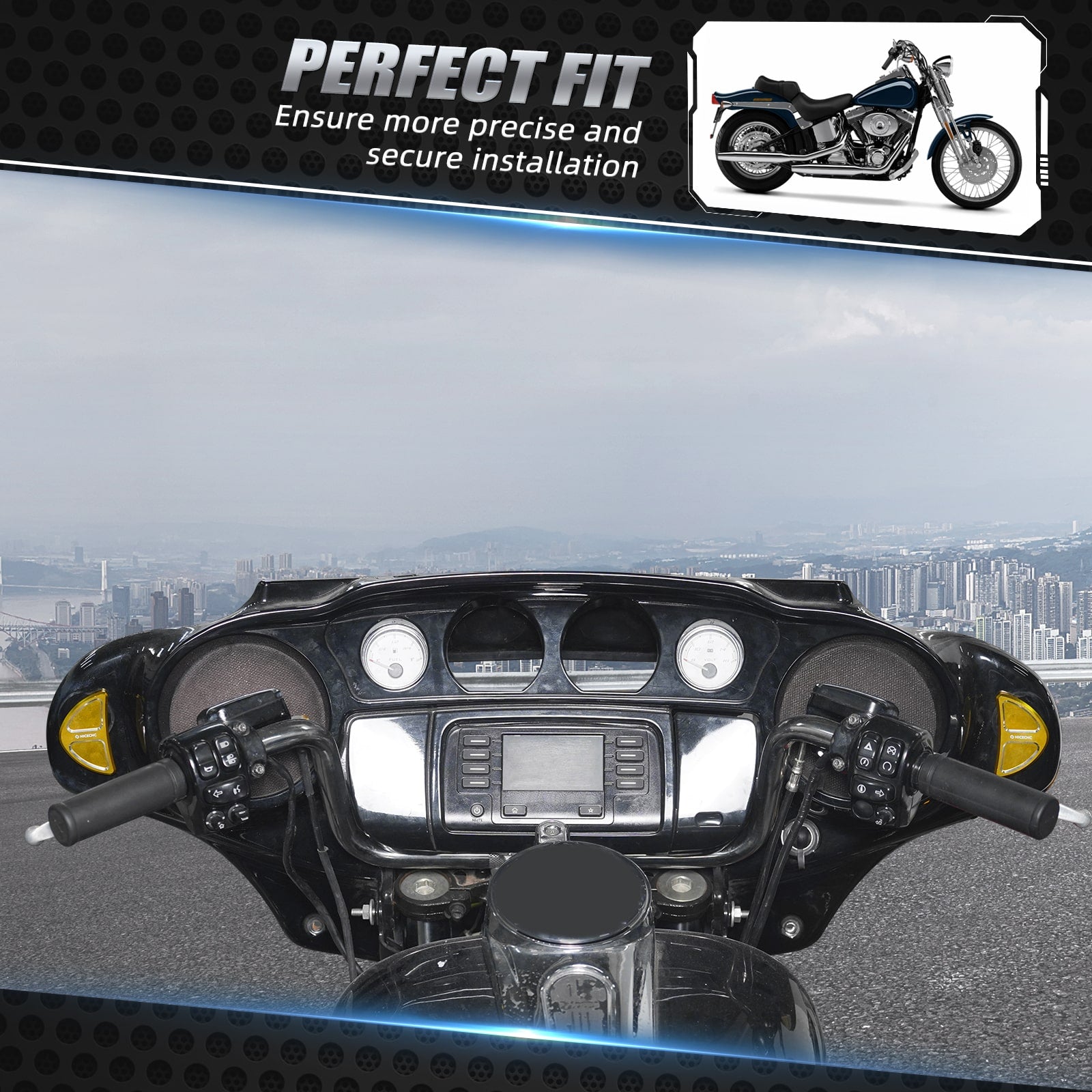 Batwing Fairing Rearview Mirror Hole Inserts Plugs Covers For Harley Street Glide FLHX FLHXS