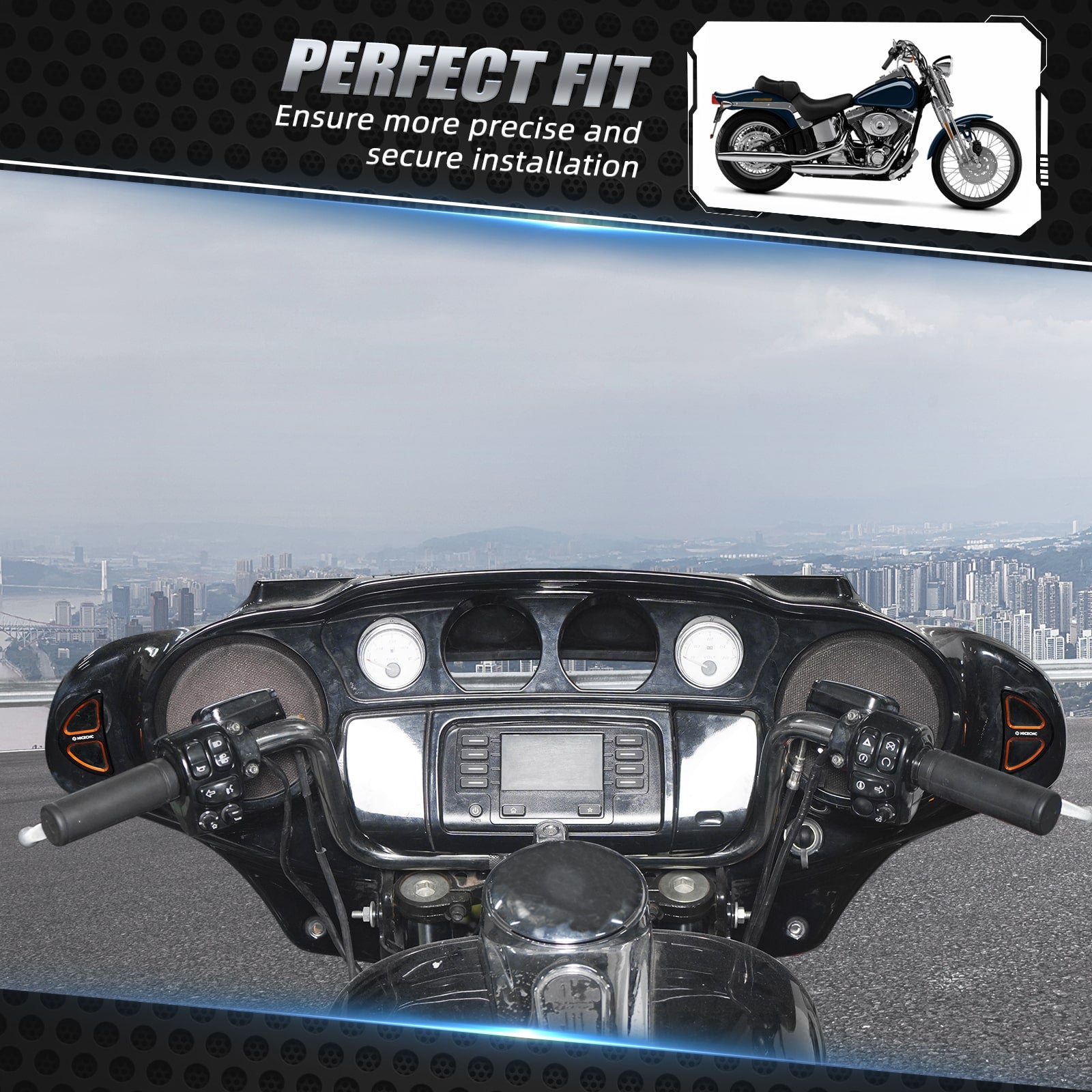 Batwing Fairing Rearview Mirror Hole Inserts Plugs Covers For Harley Street Glide FLHX FLHXS