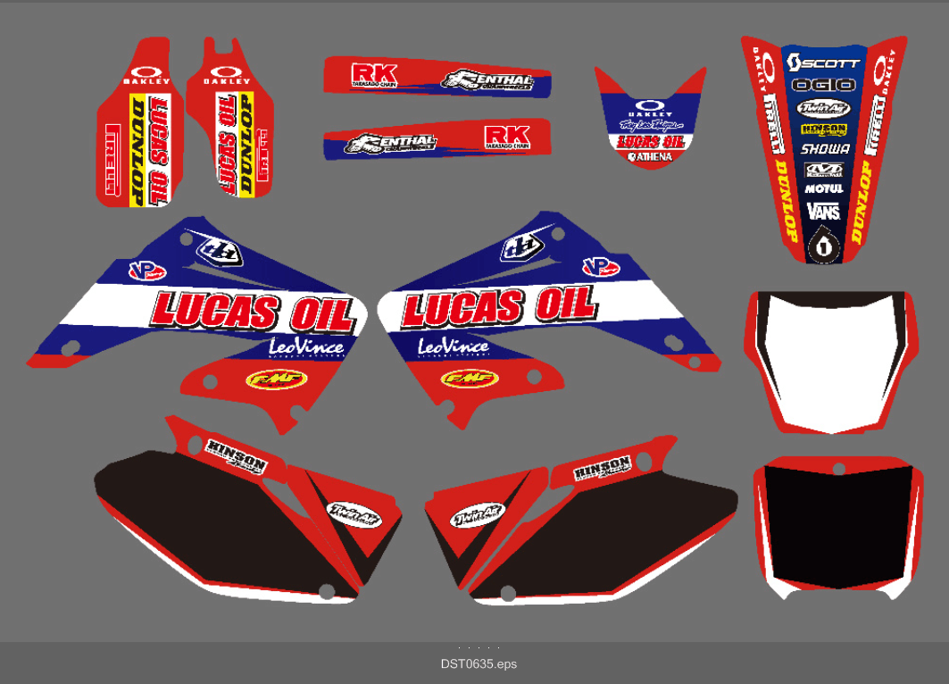 Team Graphics Backgrounds Decals Stickers For HONDA CR125/CR250 2002-2012