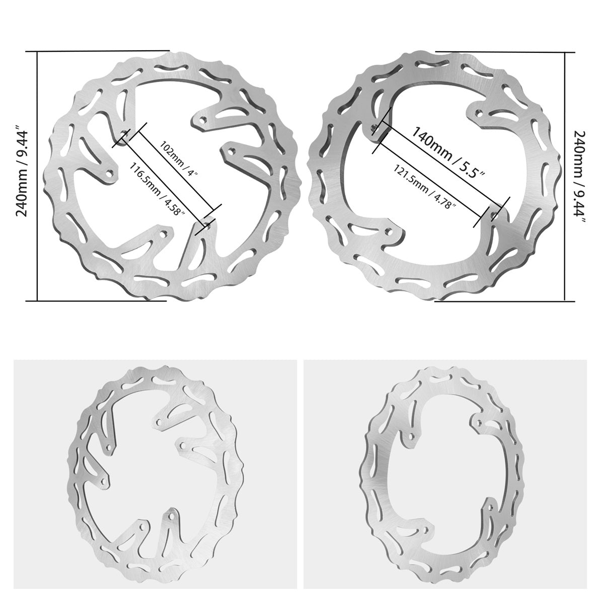 Front Rear Brake Disc Rotor For Honda CRF250R 2004-2014 CRF450R 2002-2014