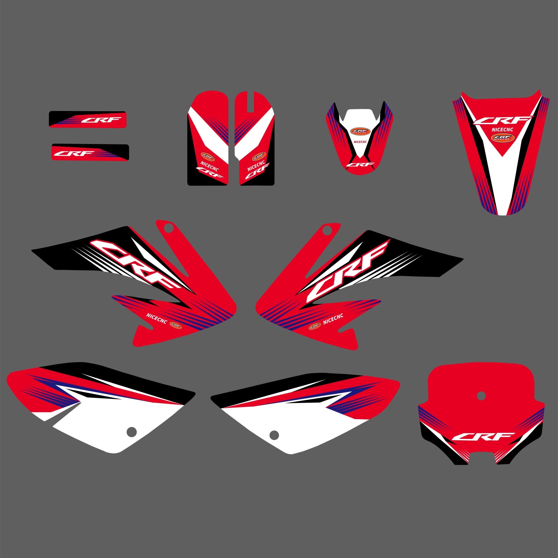 Motorcycle Team Graphic Decals Stickers Kit For HONDA CRF70 2004-2012 CRF80 CRF100 2004-2010