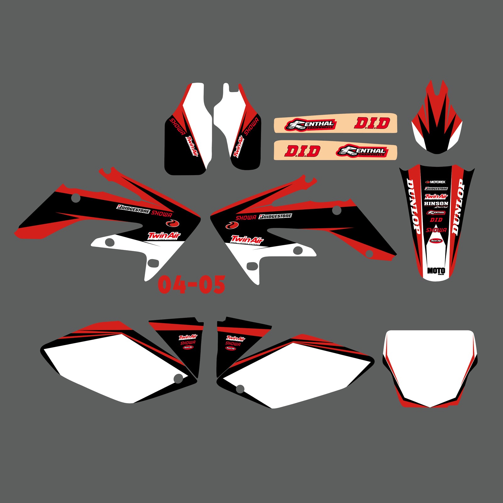 Team Graphics Backgrounds Decals Stickers For Honda CRF250 2004-2005