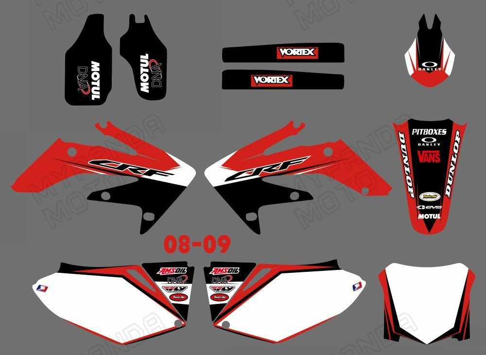 Motorcycle Graphic Decals Stickers For Honda CRF250 2008-2009