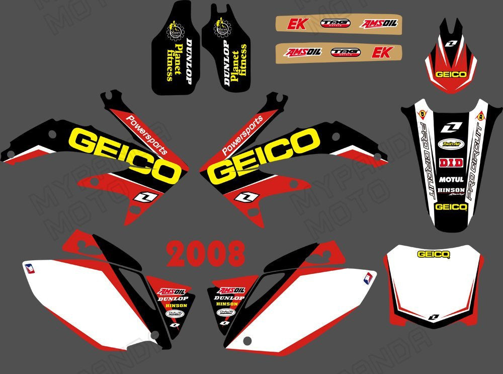 Full Graphics Background Decal Stickers For Honda CRF450 2008