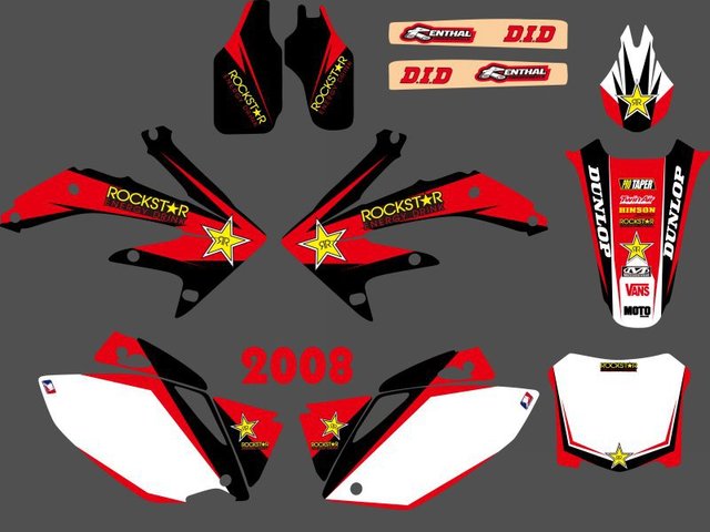 Full Graphics Background Decal Stickers For Honda CRF450 2008