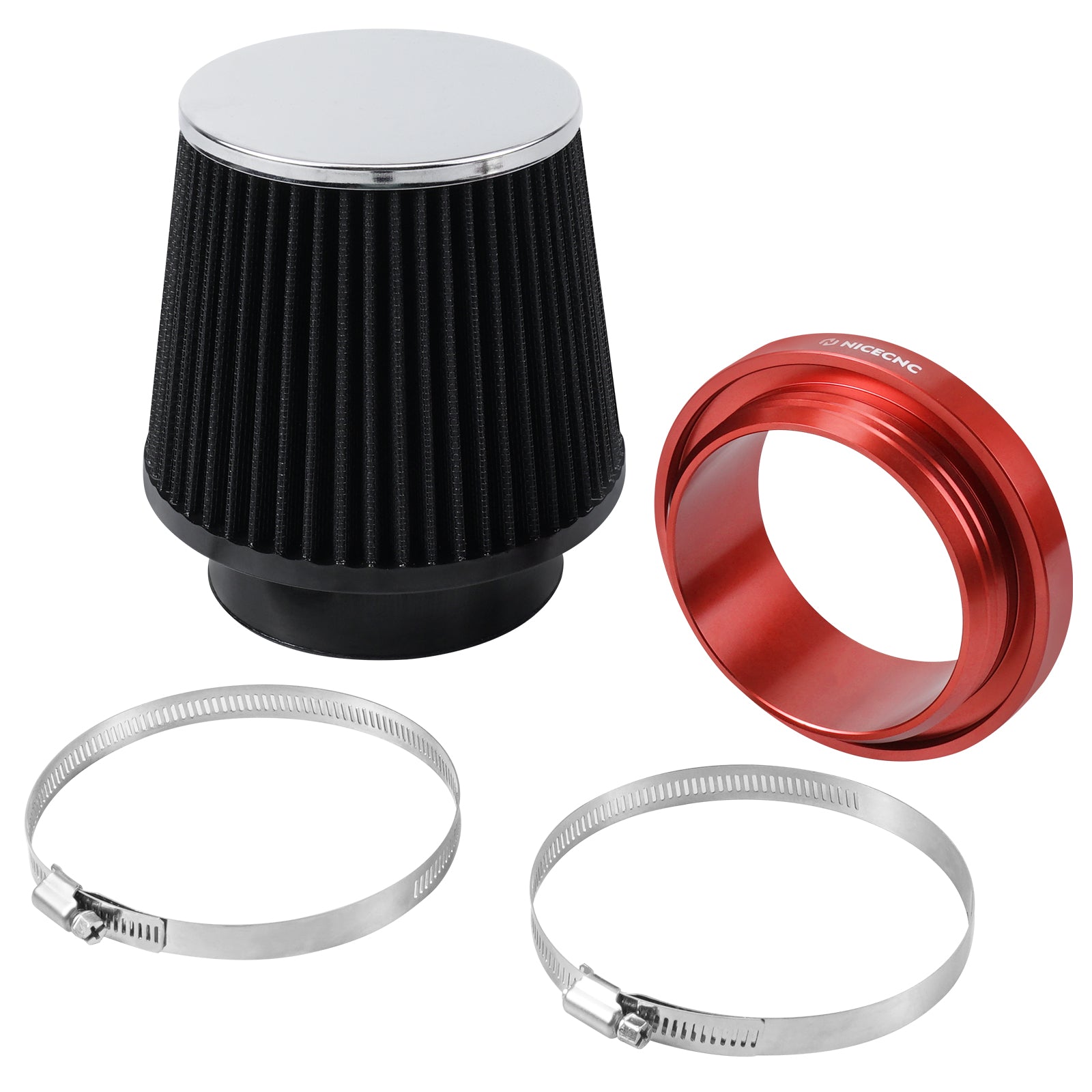 High Flow Air Filter Intake Cleaner with Holder Adapter Kit For Honda TRX450R TRX450ER