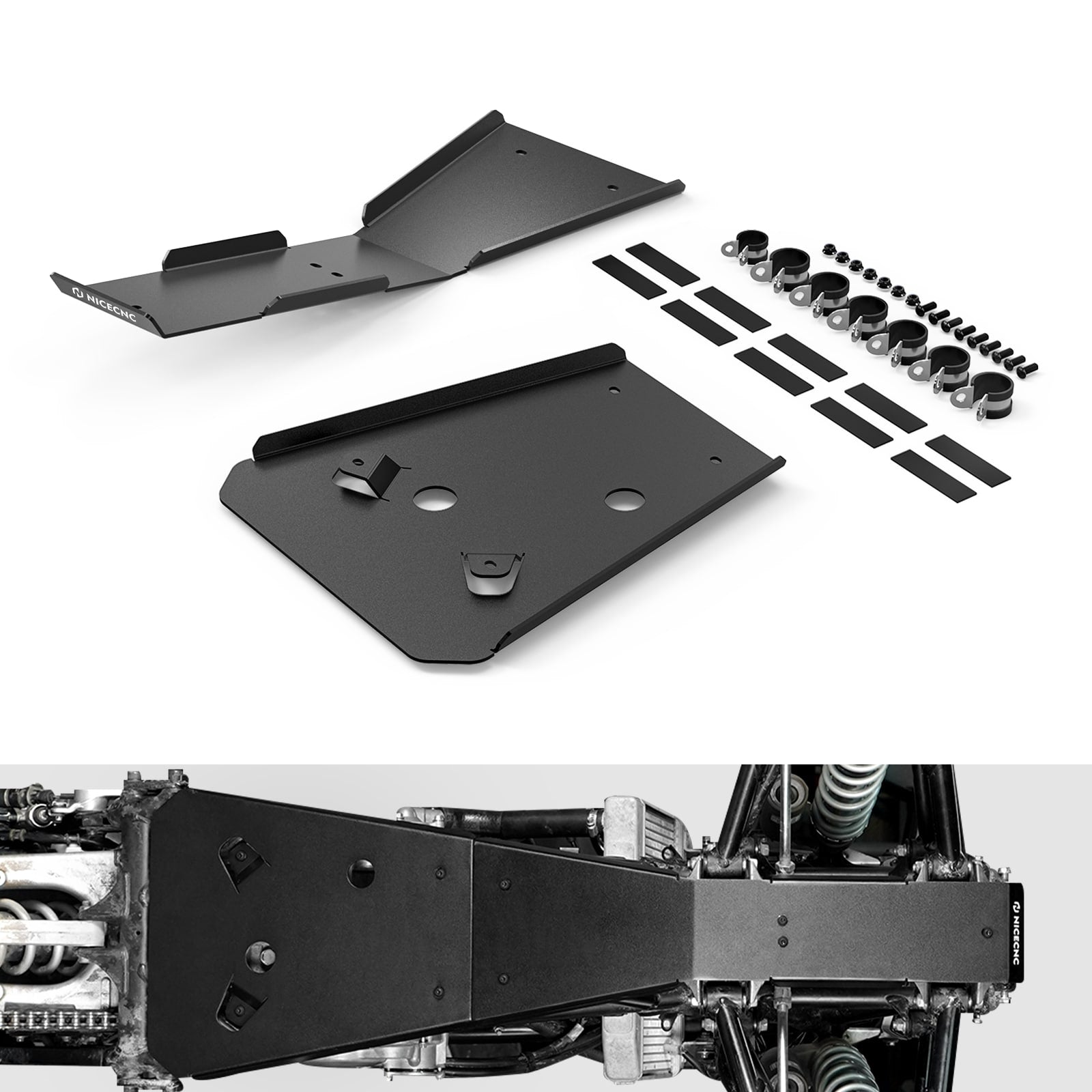 2PCS Frame Engine Guard Skid Glide Plates Kit For Honda TRX450R 06-09 TRX450ER 06-14