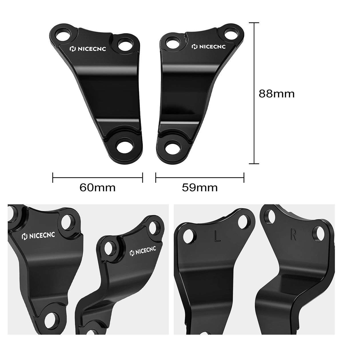 2PCS ATV Engine Upper Mount Brackets For Honda TRX450R 06-09 TRX450ER 06-14