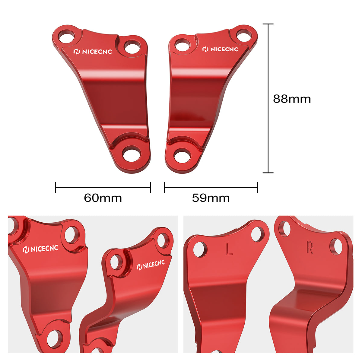 2PCS ATV Engine Upper Mount Brackets For Honda TRX450R 06-09 TRX450ER 06-14