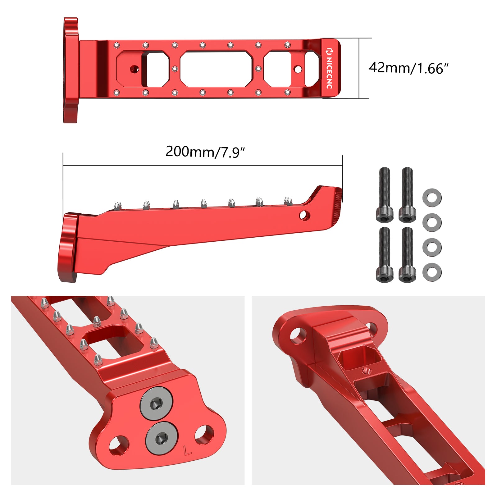 ATV Left & Right Foot Peg Pedals Rest Set For Honda TRX450R TRX450ER