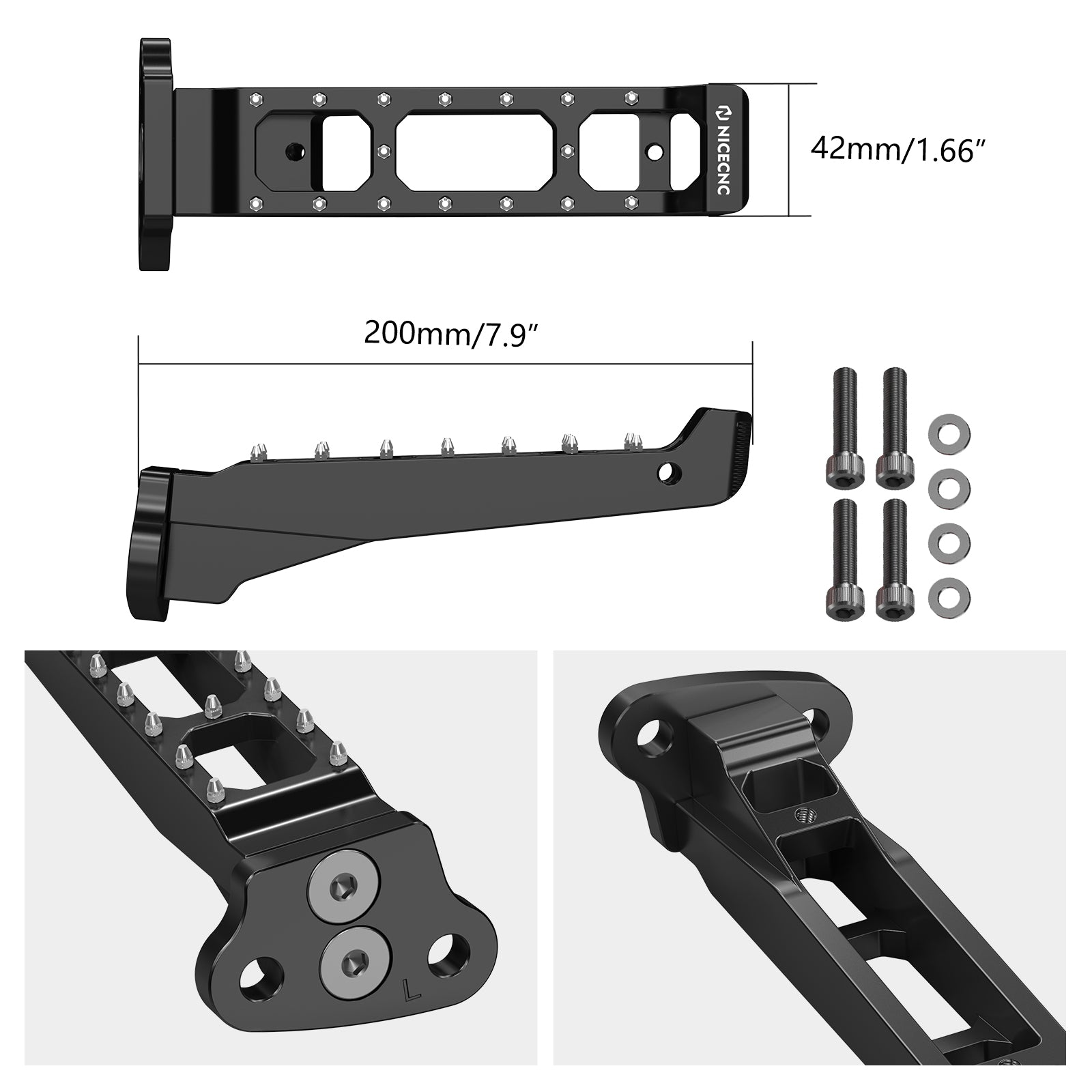 ATV Left & Right Foot Peg Pedals Rest Set For Honda TRX450R TRX450ER